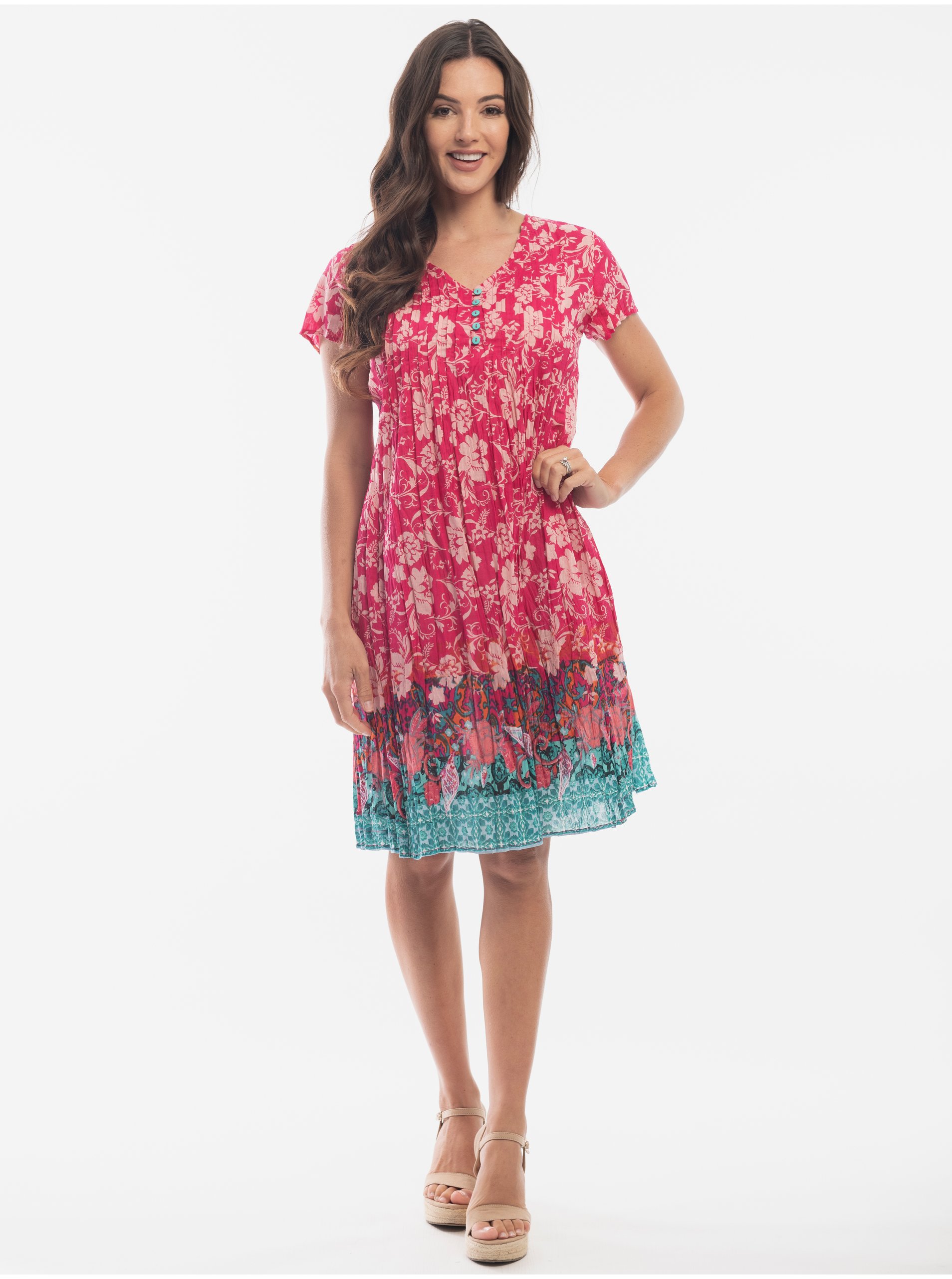 Lacno Letné a plážové šaty pre ženy Orientique - tmavoružová, svetloružová, tyrkysová