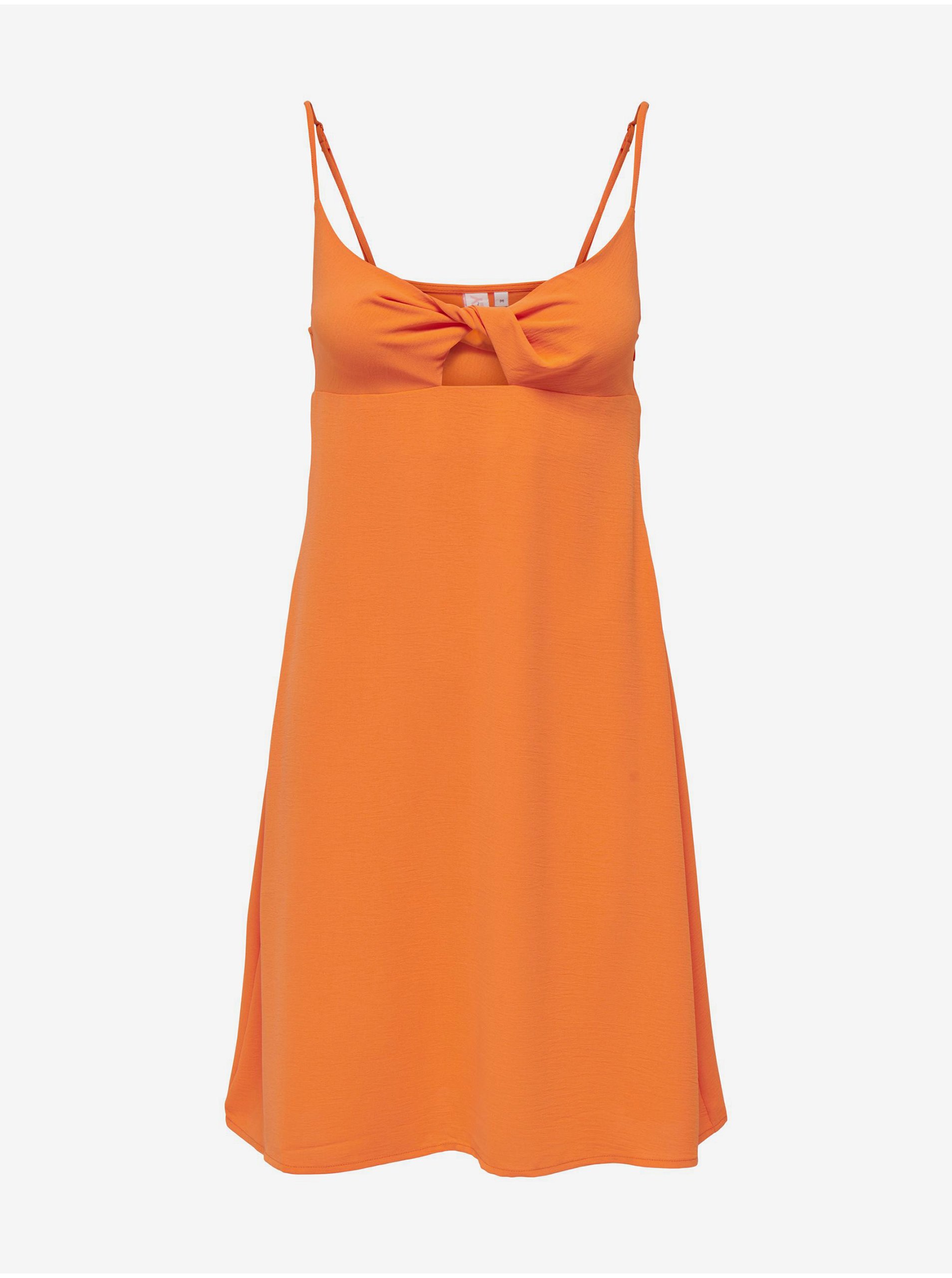 Levně Oranžové dámské šaty ONLY Mette