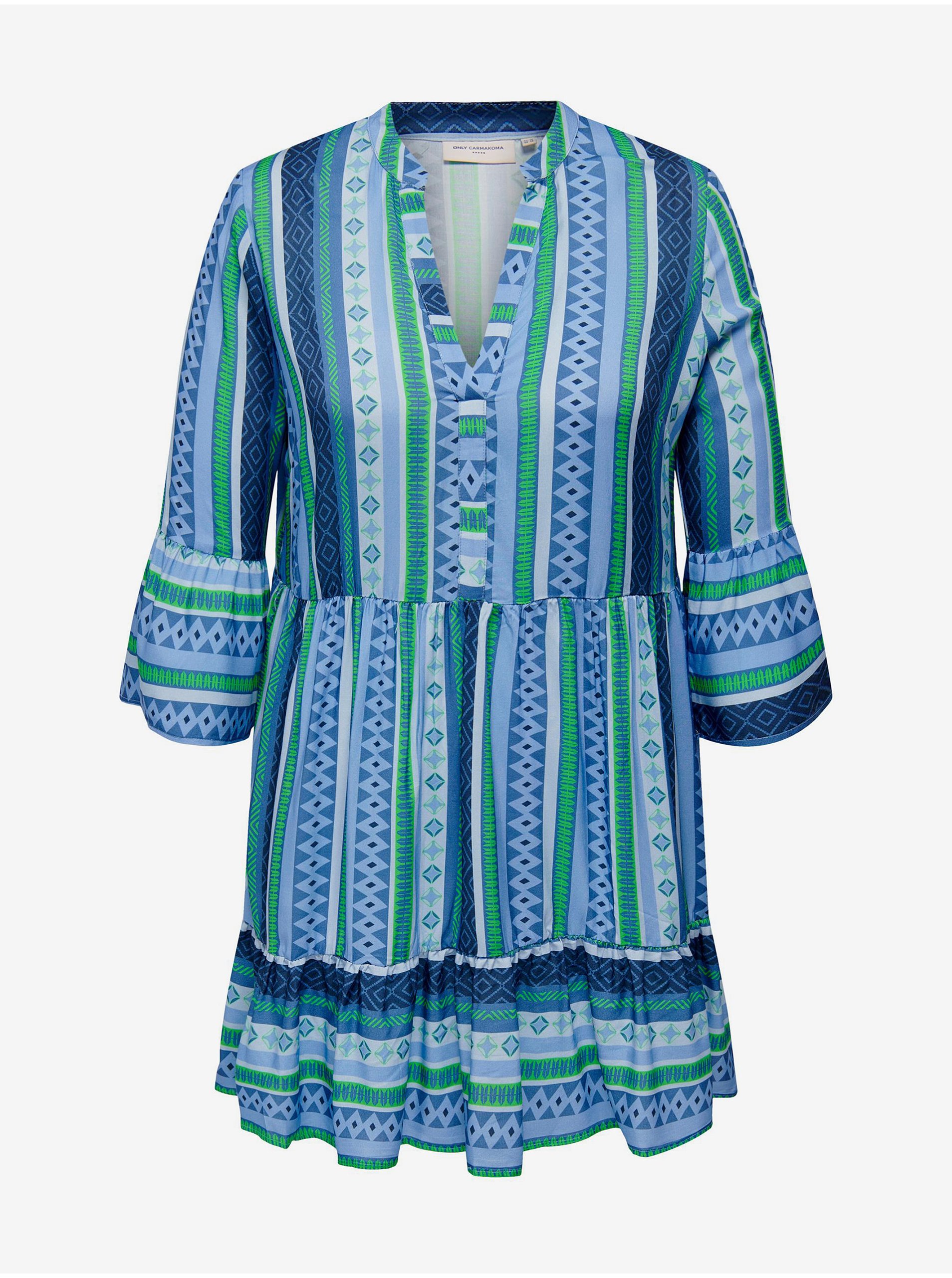 E-shop Modré dámské pruhované šaty ONLY CARMAKOMA Marrakesh