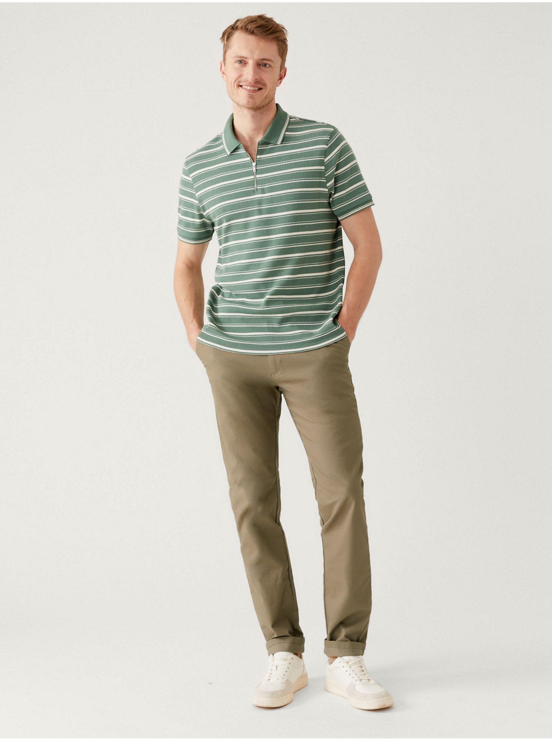 E-shop Chino nohavice pre mužov Marks & Spencer - kaki