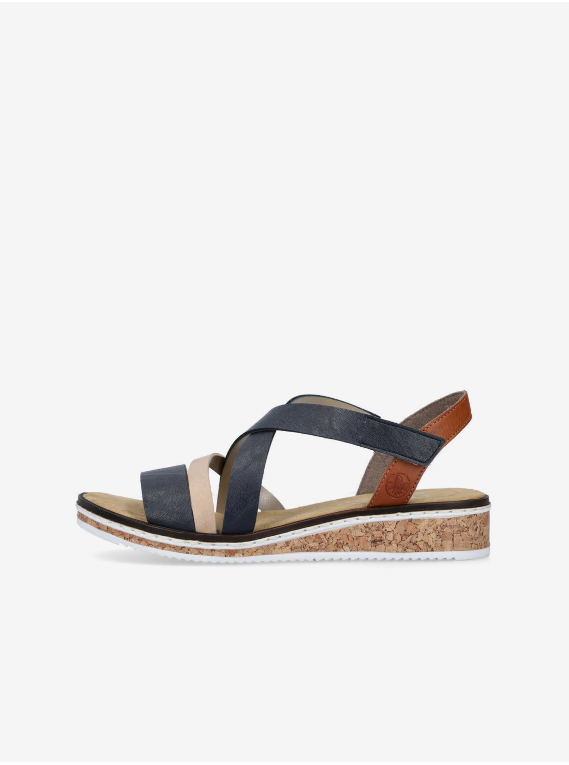 E-shop Sandále pre ženy Rieker - tmavomodrá, hnedá, béžová