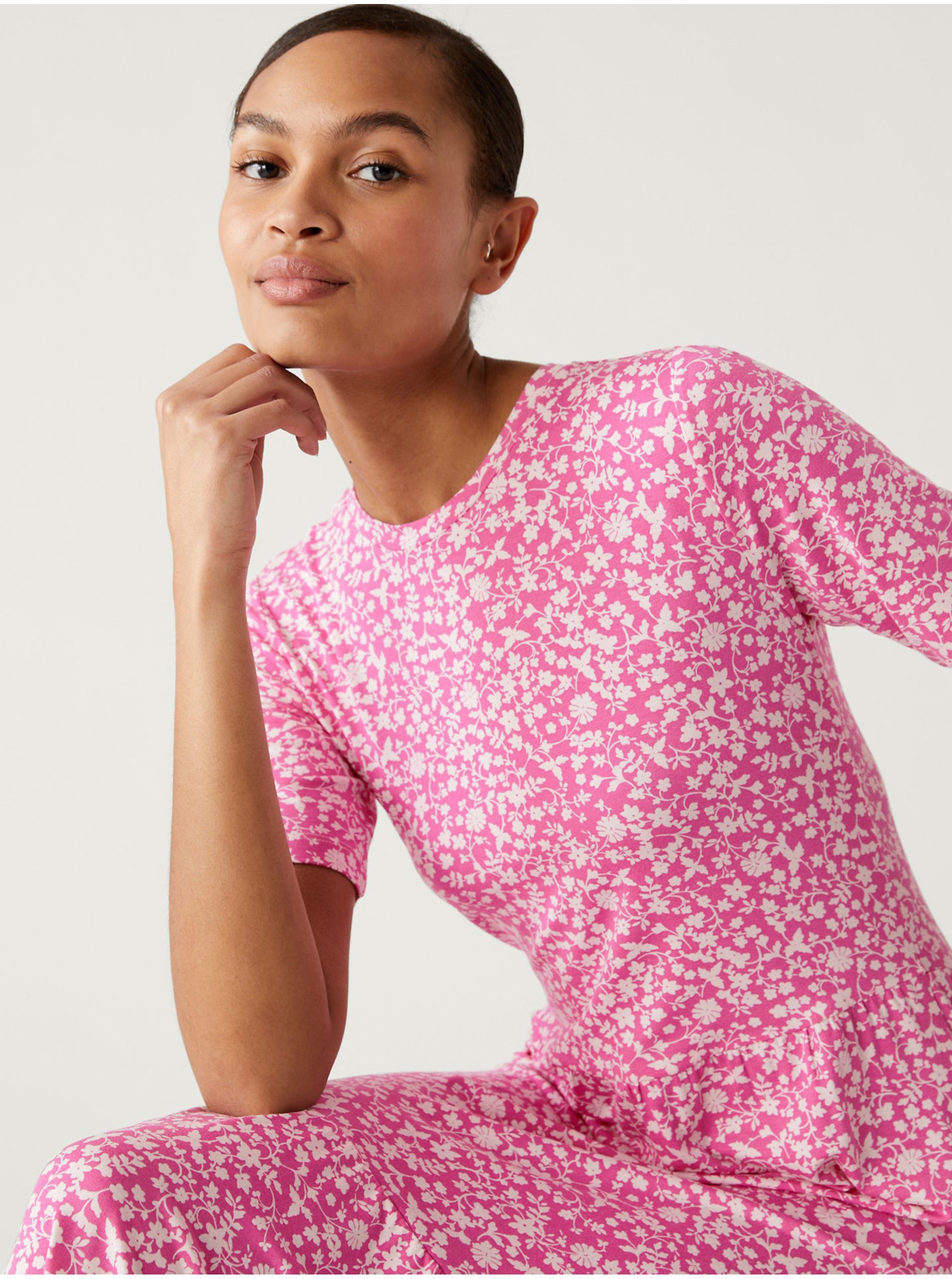 Lacno Letné a plážové šaty pre ženy Marks & Spencer - ružová, krémová