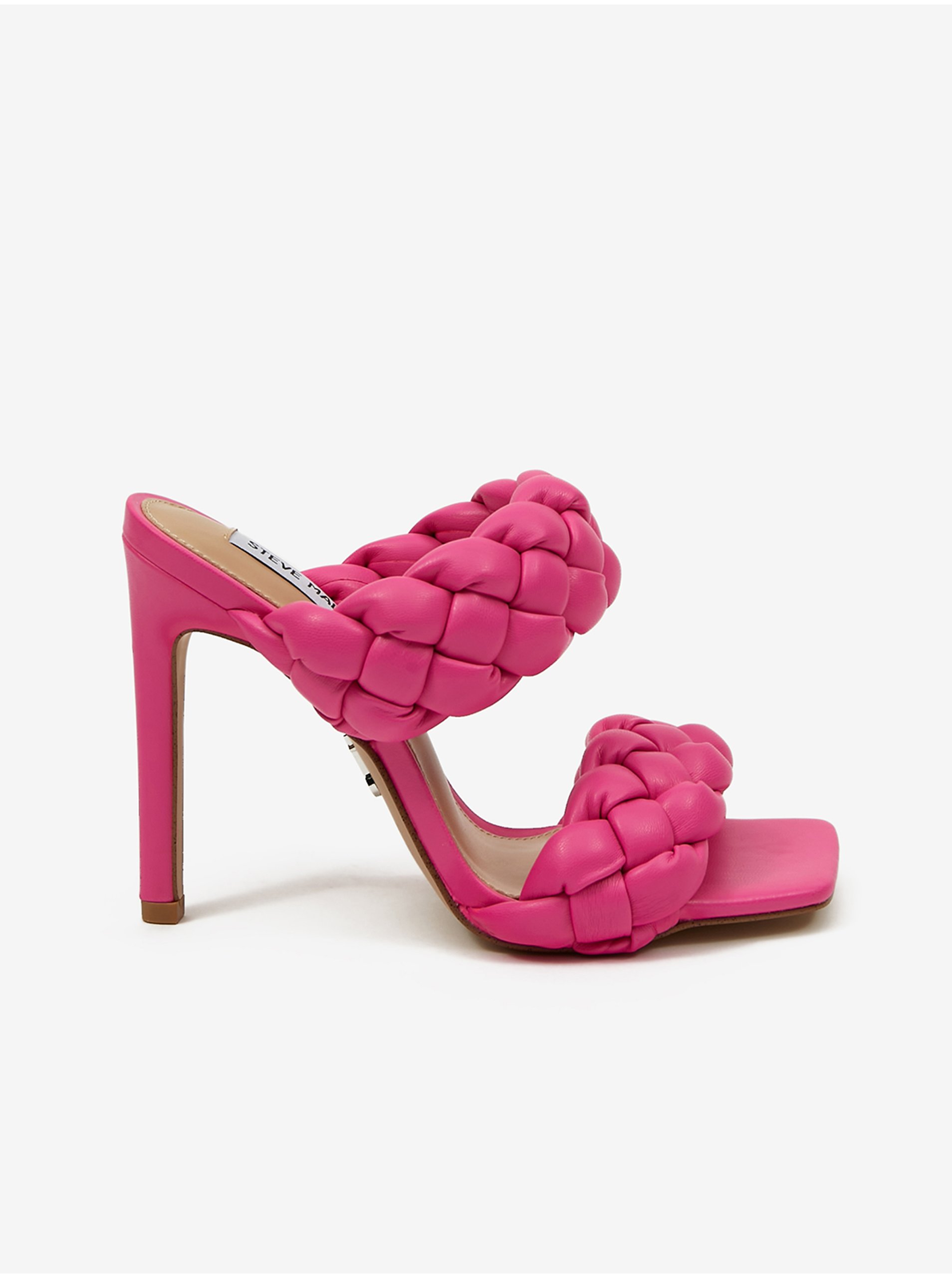 E-shop Růžové dámské pantofle na podpatku Steve Madden
