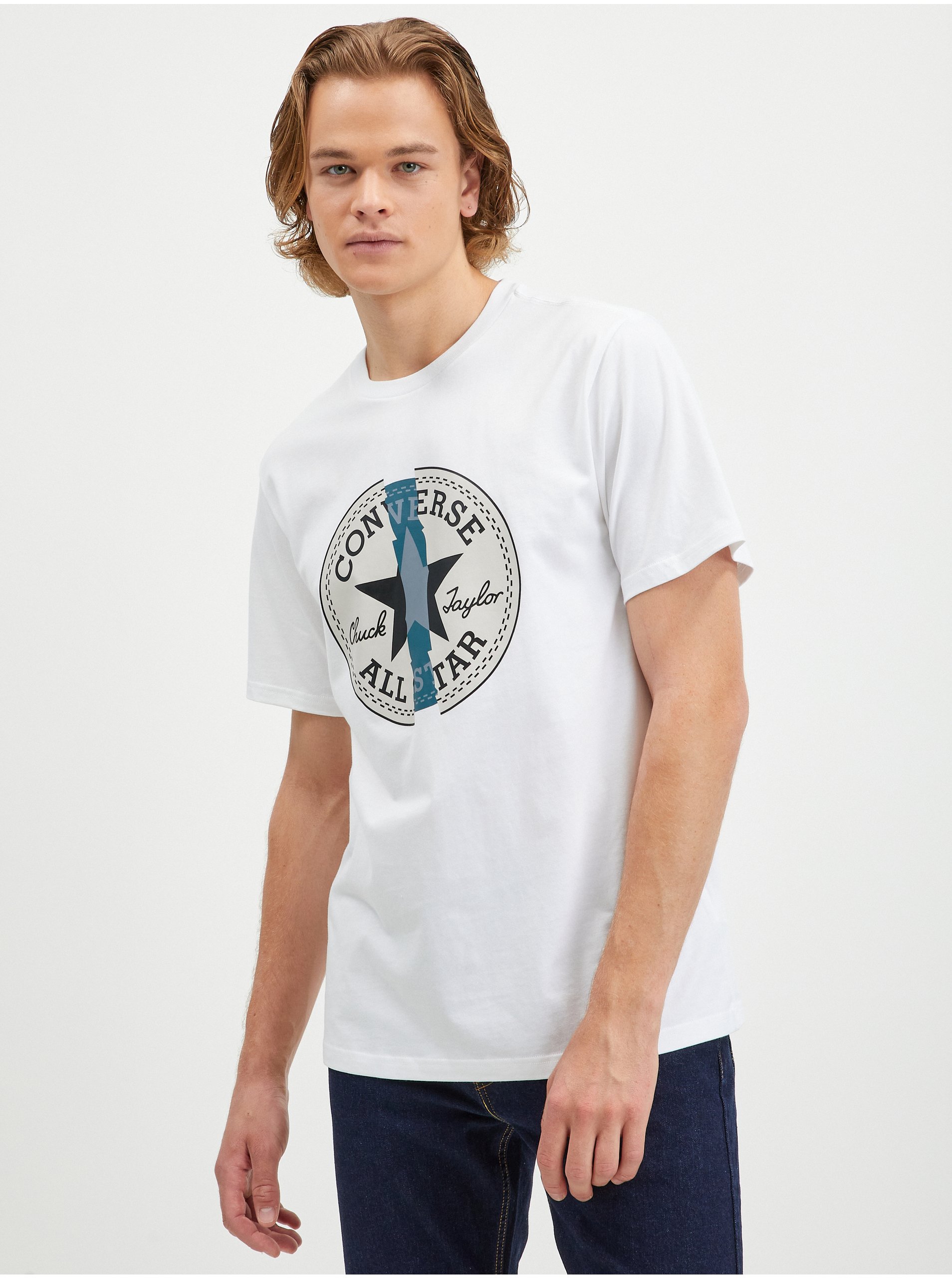Levně Bílé pánské tričko Converse