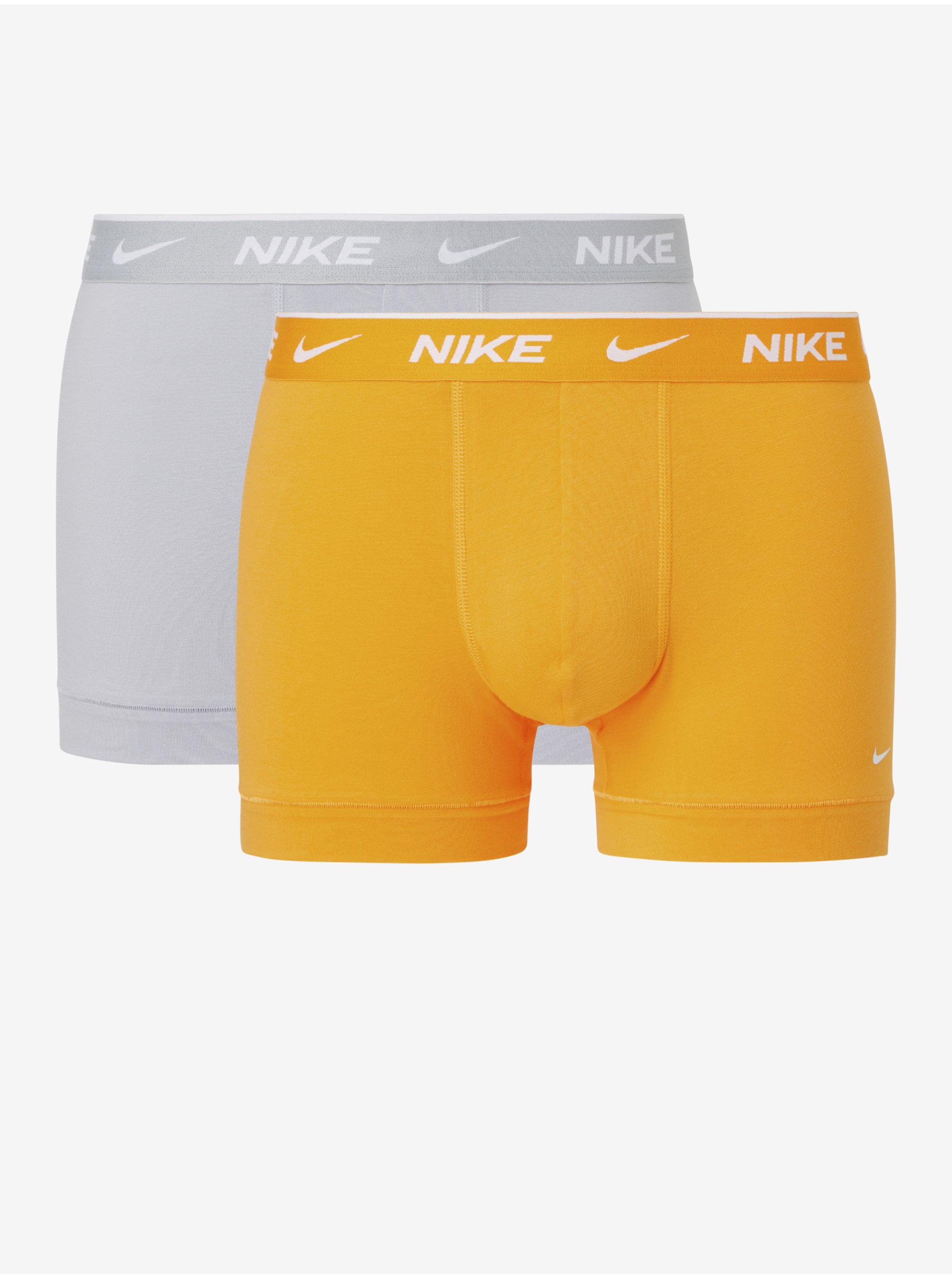 Lacno Súprava dvoch pánskych boxeriek v oranžovej a svetlosivej farbe Nike