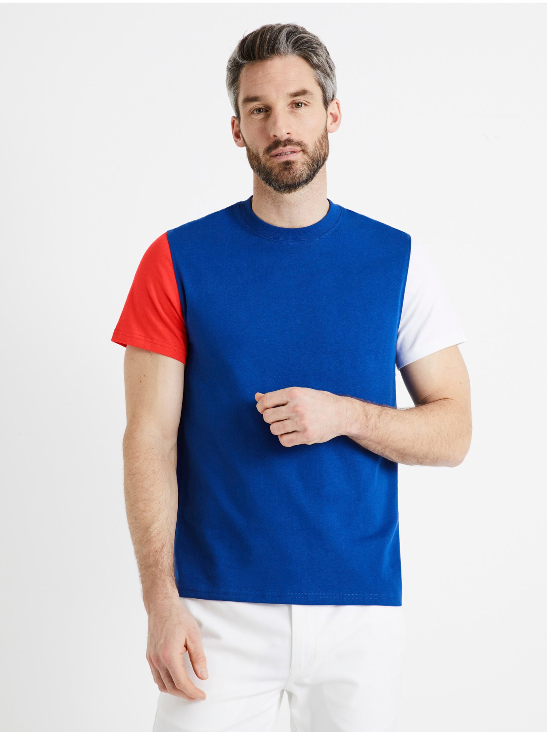 Levně Modré pánské tričko Celio Denautic