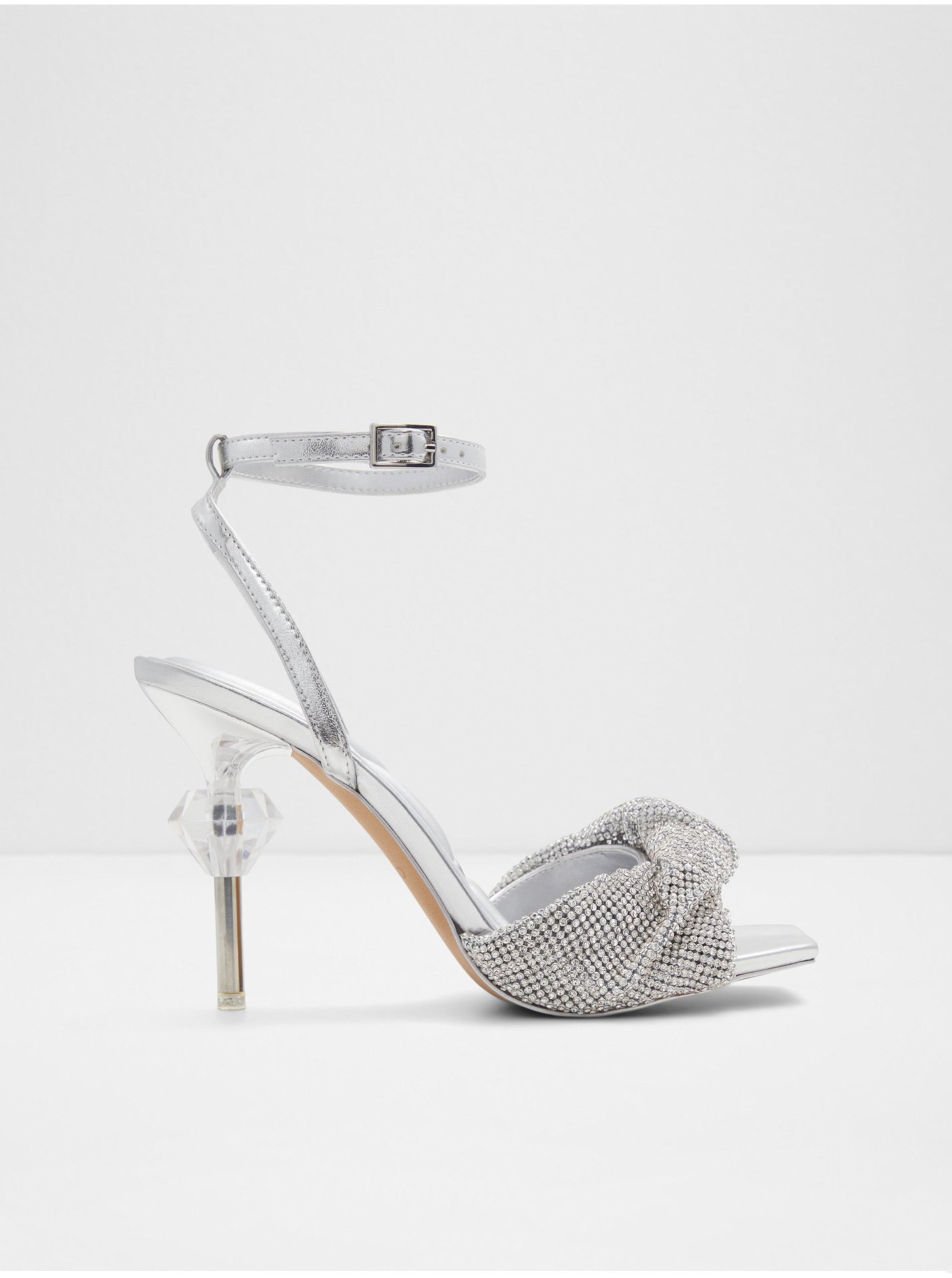 Levně Dámské sandály na podpatku ve stříbrné barvě ALDO Diya