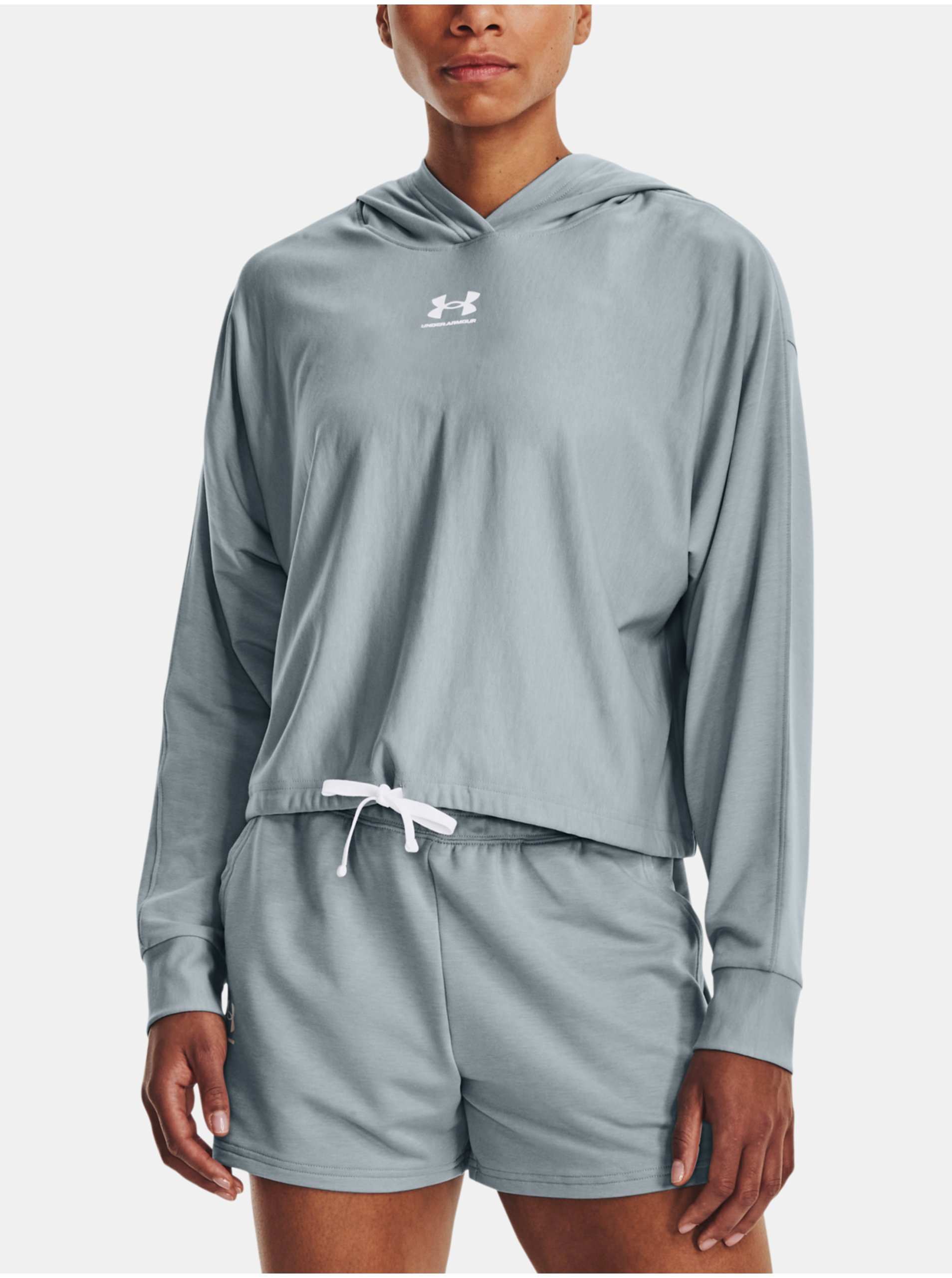 E-shop Světle modrá dámská sportovní mikina Under Armour UA Rival Terry Oversized HD