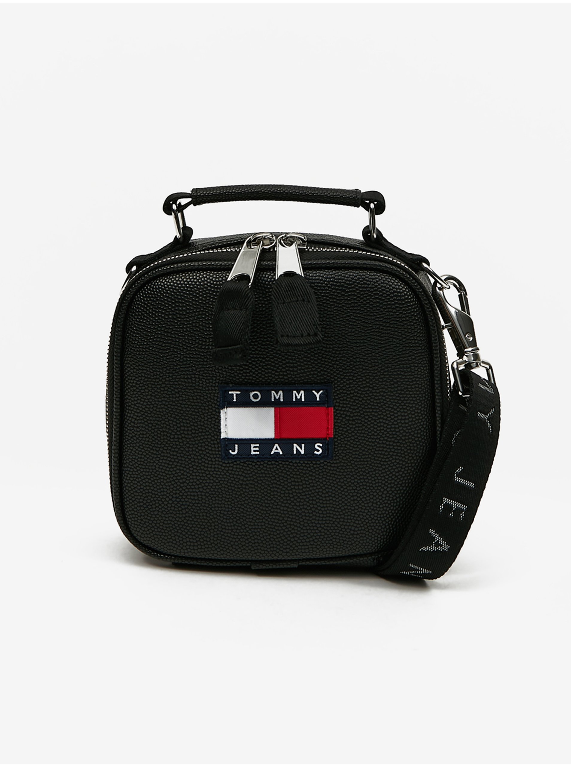 Lacno Čierna dámska crossbody kabelka Tommy Jeans Heritage