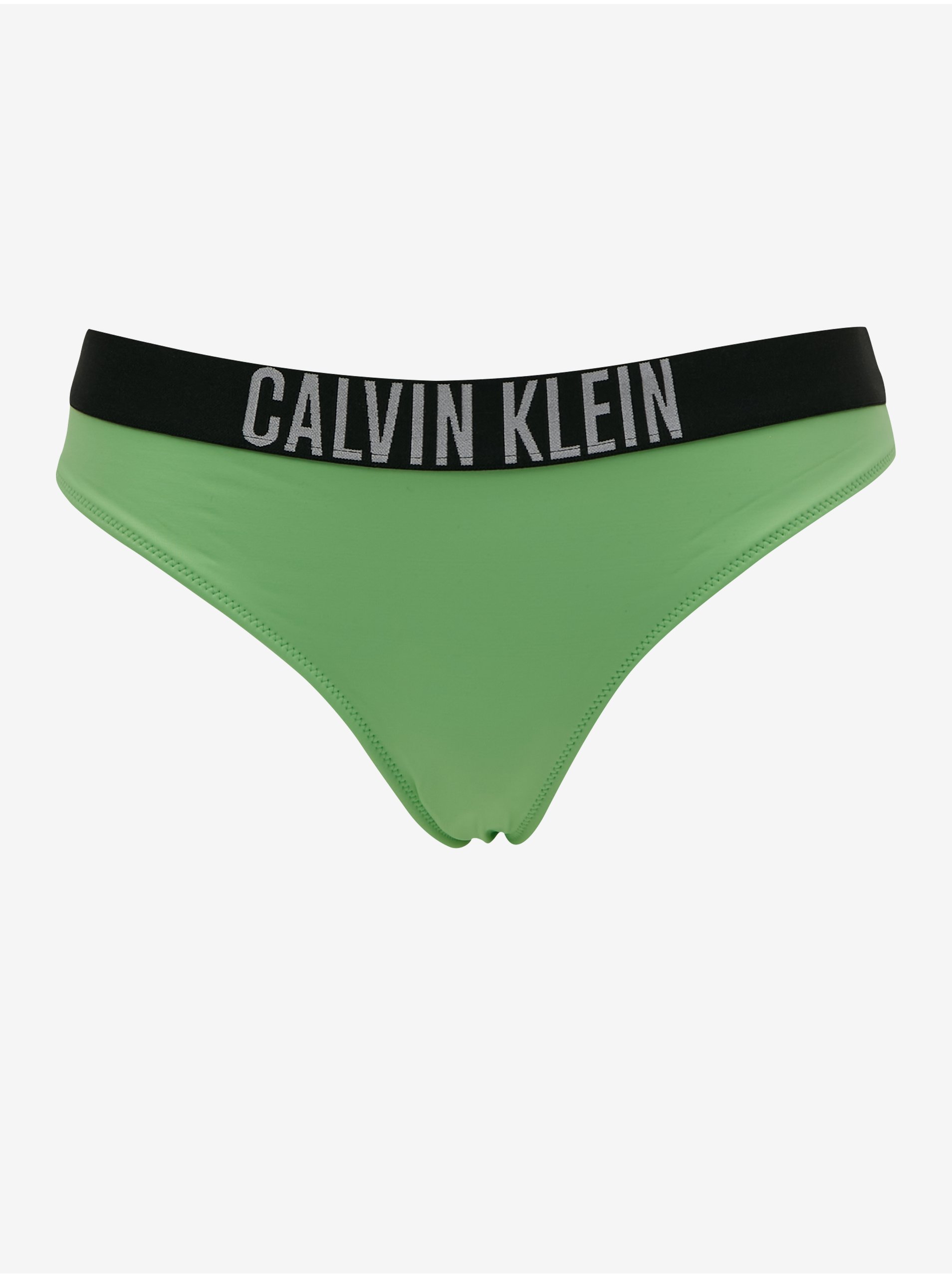 Levně Zelený dámský spodní díl plavek Calvin Klein Underwear Intense Power