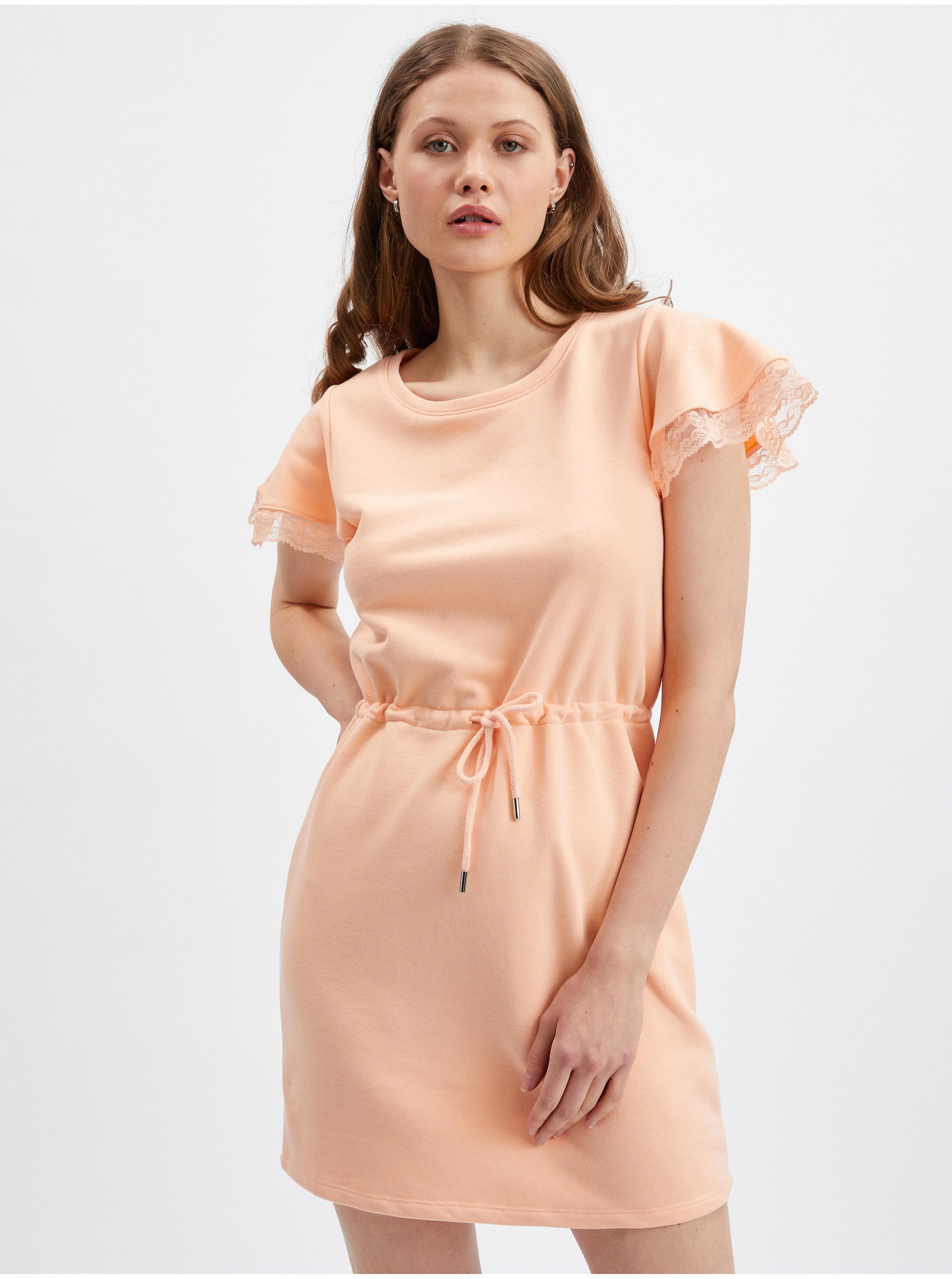E-shop Meruňkové dámské mikinové šaty ORSAY