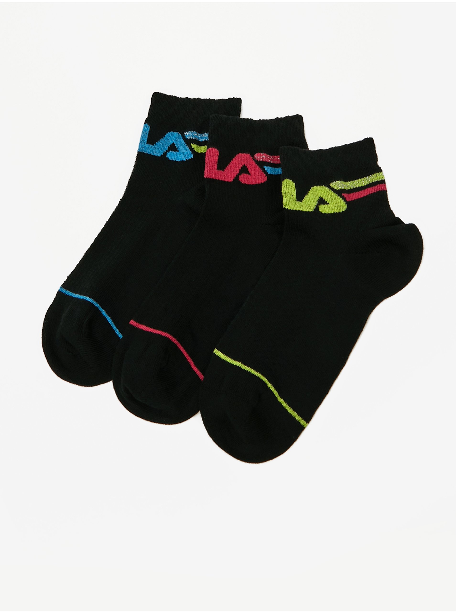 E-shop Sada tří černých dámských ponožek FILA
