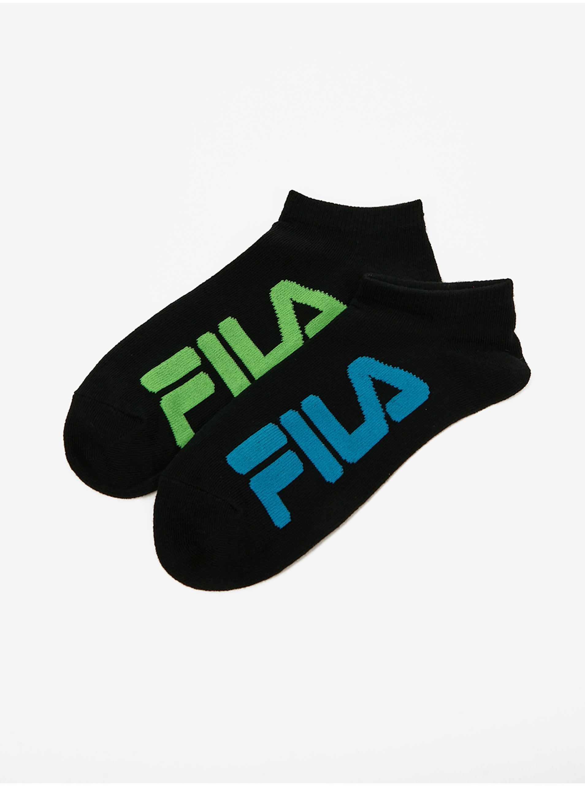 Levně Sada dvou černých dámských ponožek FILA
