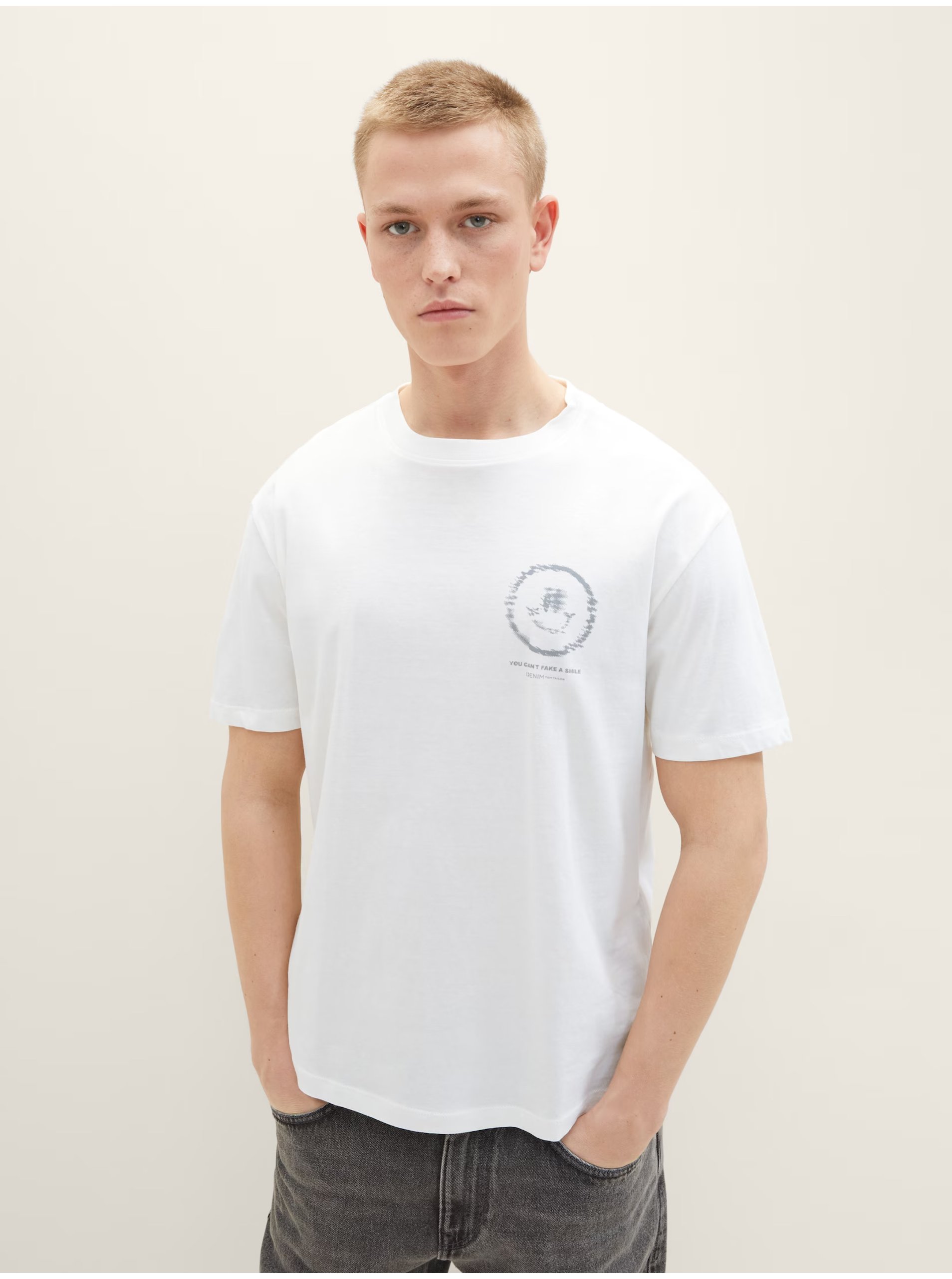 E-shop Bílé pánské tričko Tom Tailor Denim