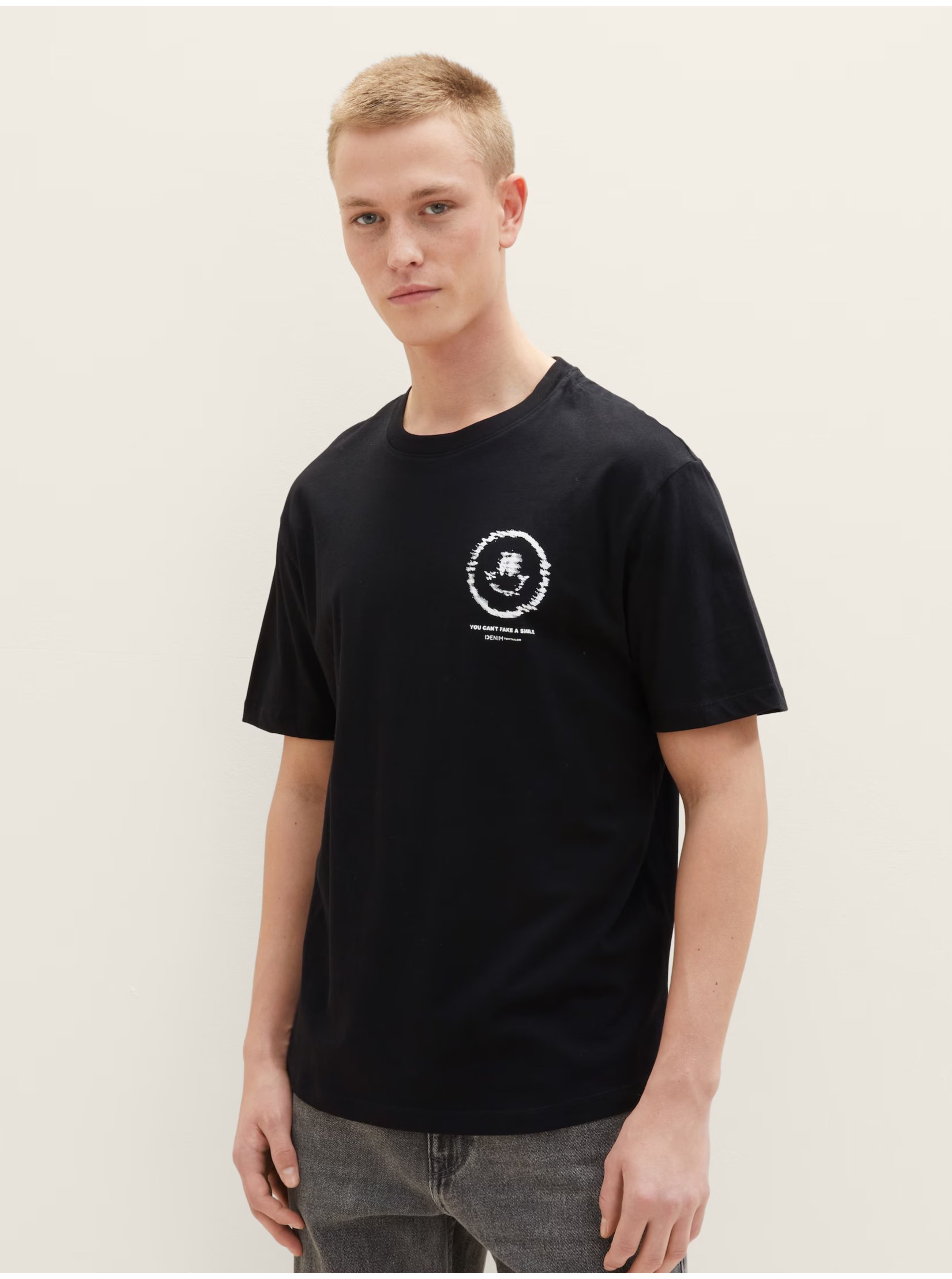 E-shop Čierne pánske tričko Tom Tailor Denim