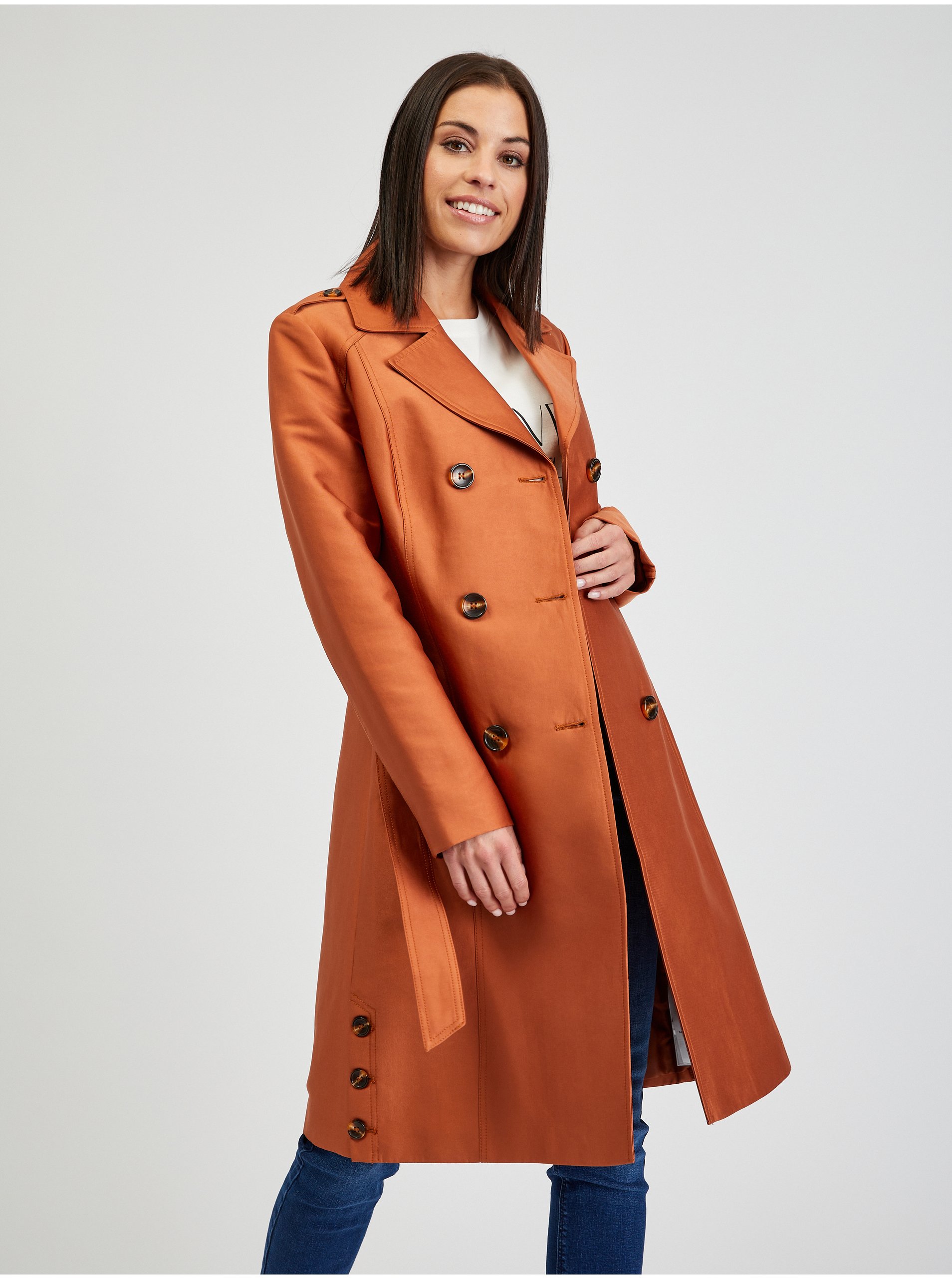 Lacno Trenčkoty a ľahké kabáty pre ženy ORSAY - hnedá