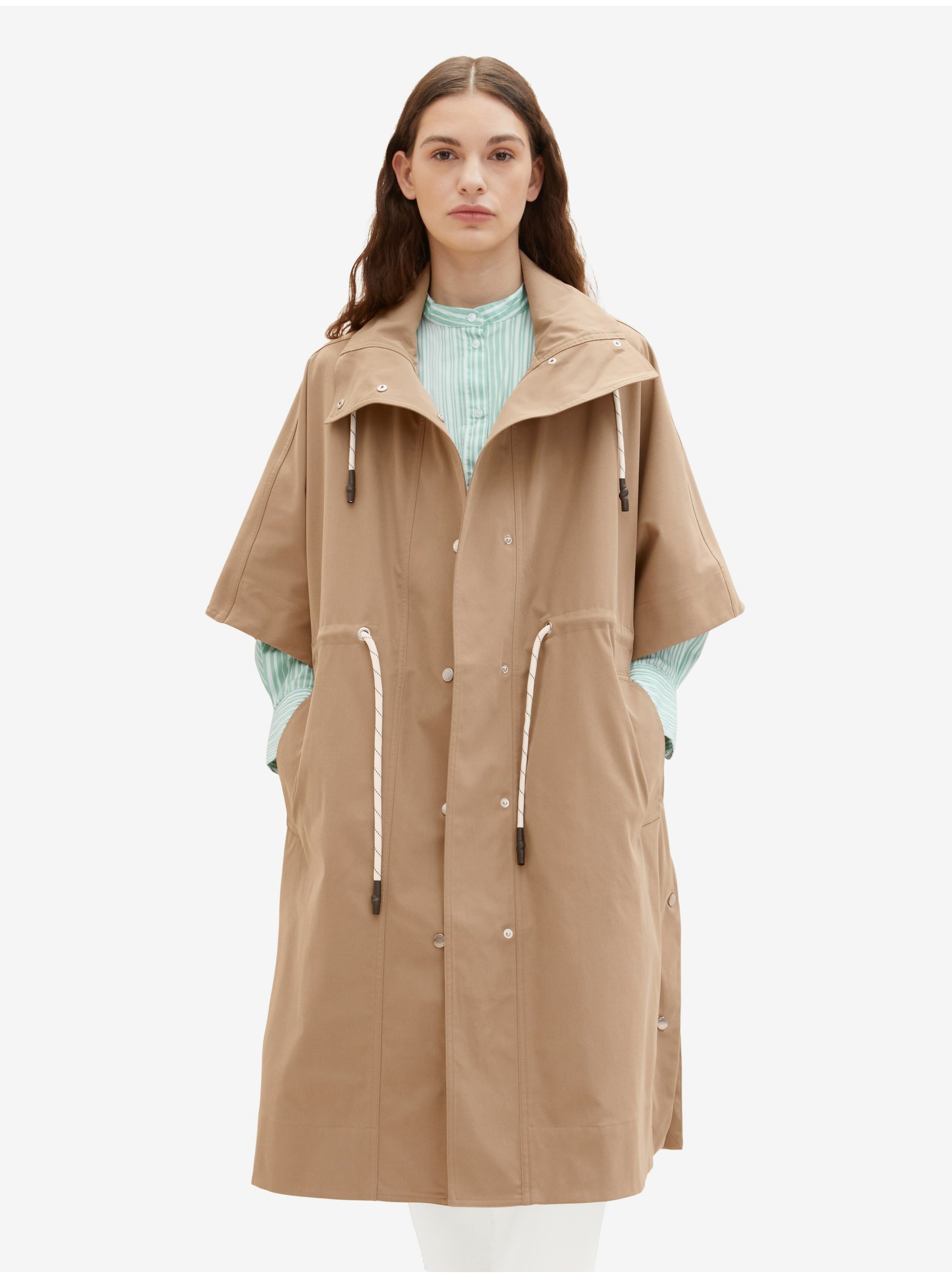 E-shop Hnedý dámsky ľahký kabát Tom Tailor