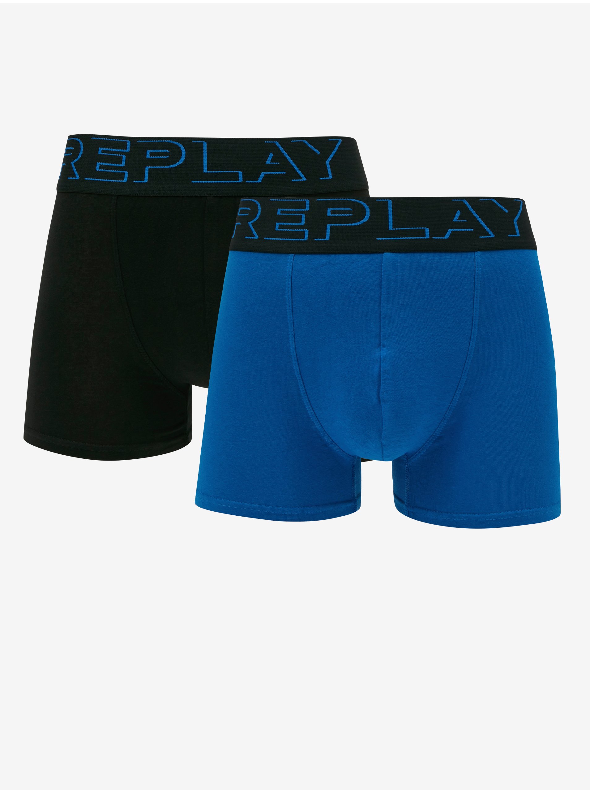 E-shop Sada dvou pánských boxerek v černé a modré barvě Replay