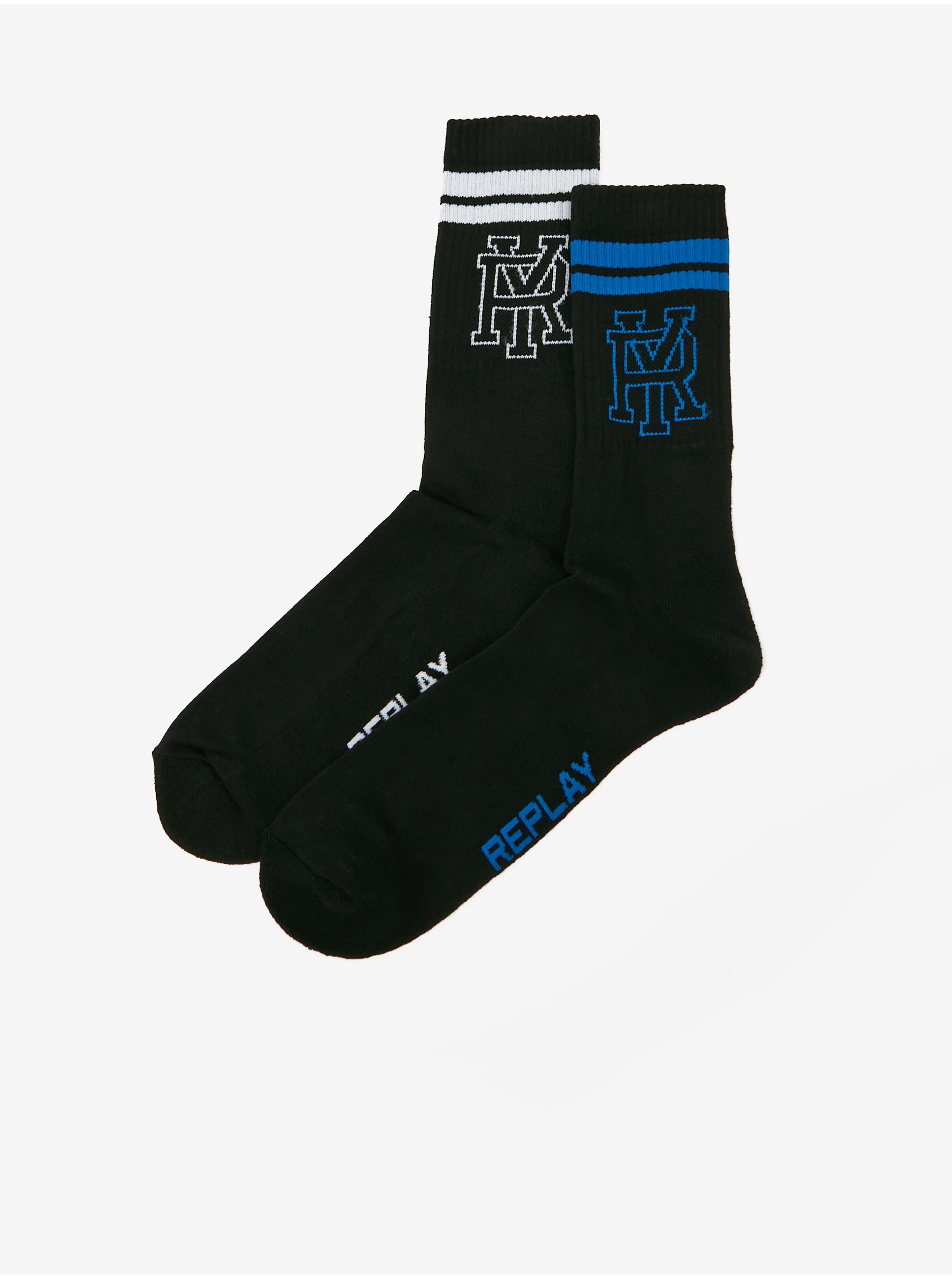 Lacno Súprava dvoch párov ponožiek v čiernej farbe Replay