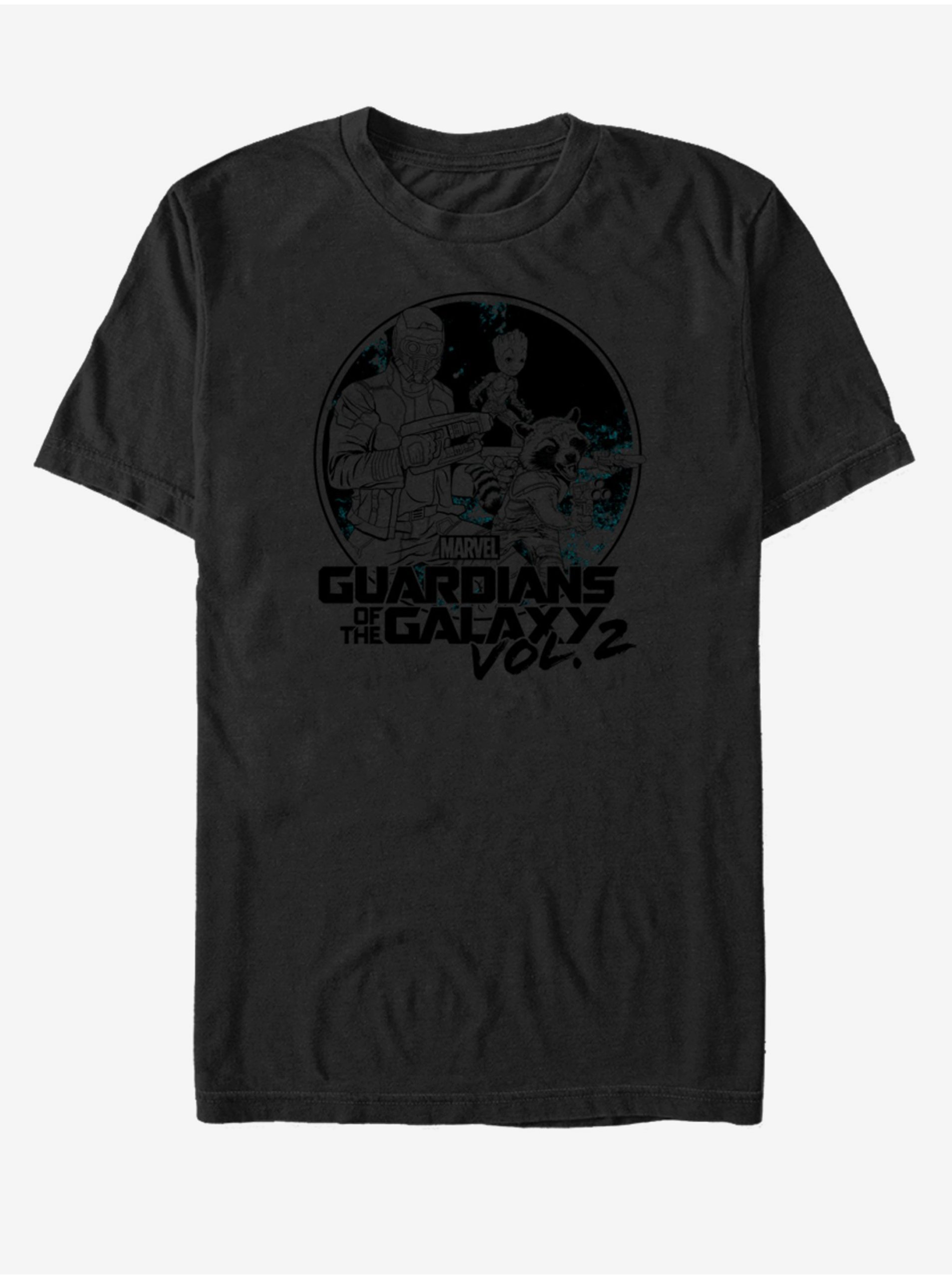 E-shop Černé unisex tričko Star-Lord Strážci Galaxie vol.2 ZOOT.FAN Marvel