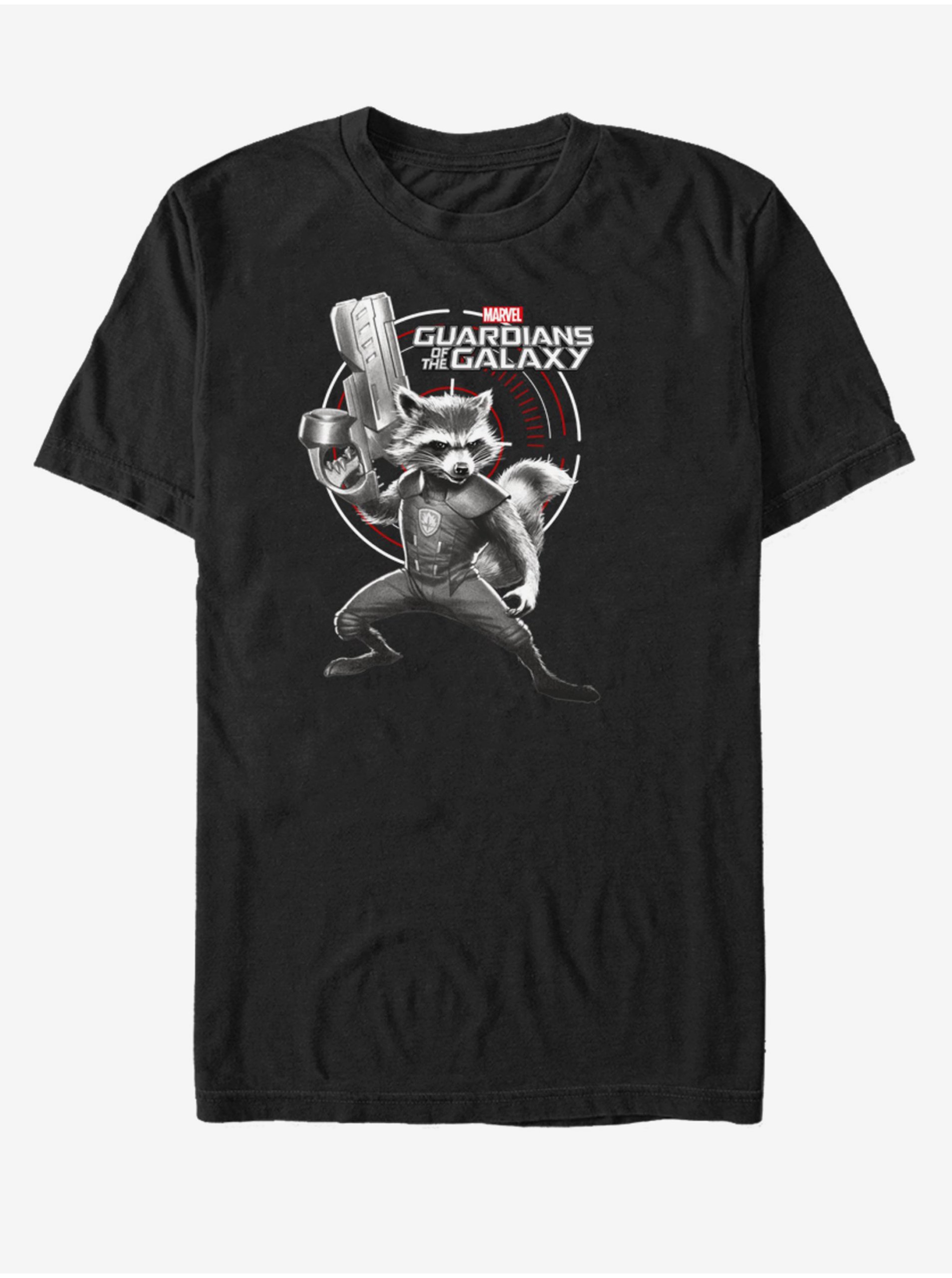 Levně Černé unisex tričko Rocket Strážci Galaxie ZOOT.FAN Marvel