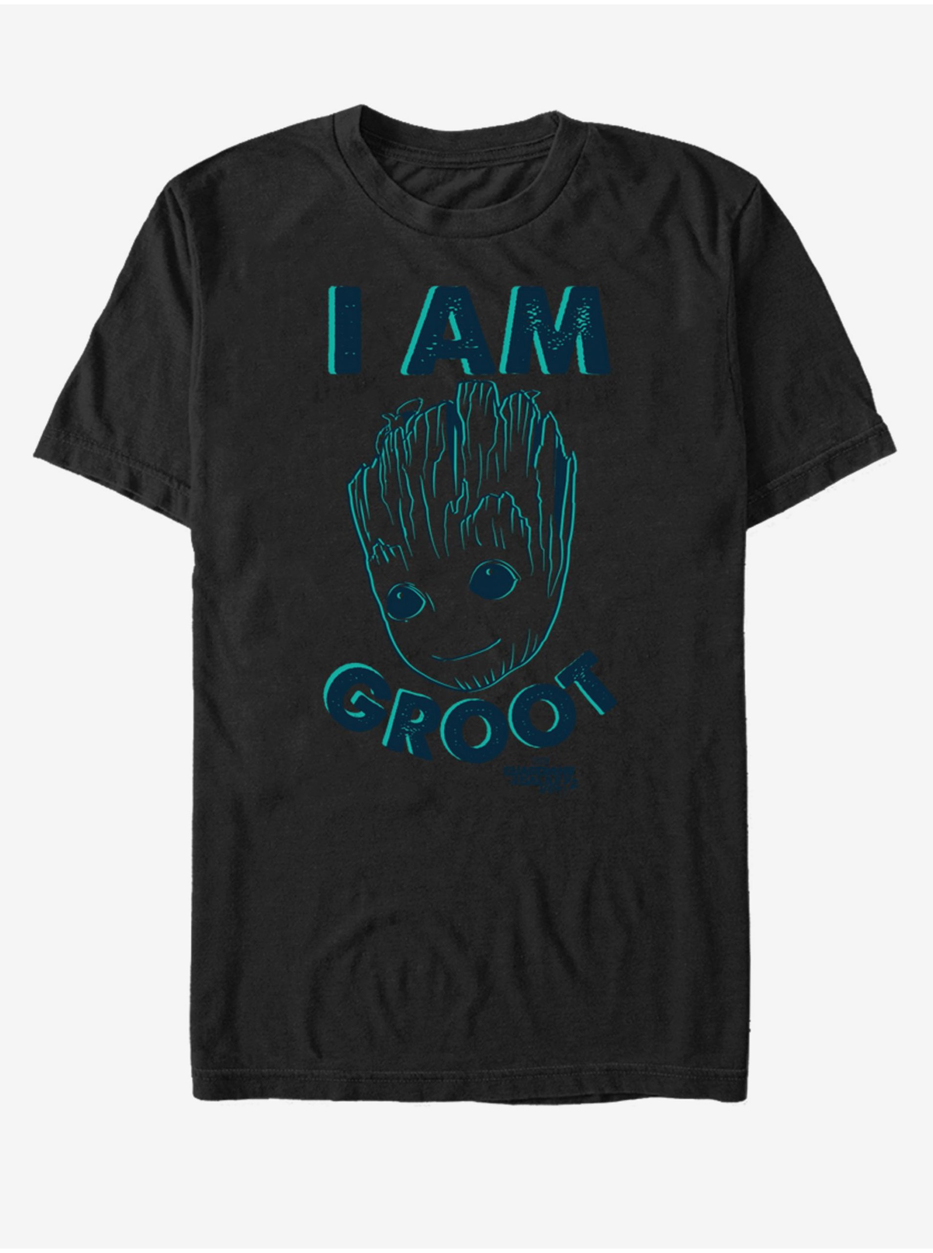 Levně Černé unisex tričko I Am Groot Strážci Galaxie ZOOT.FAN Marvel