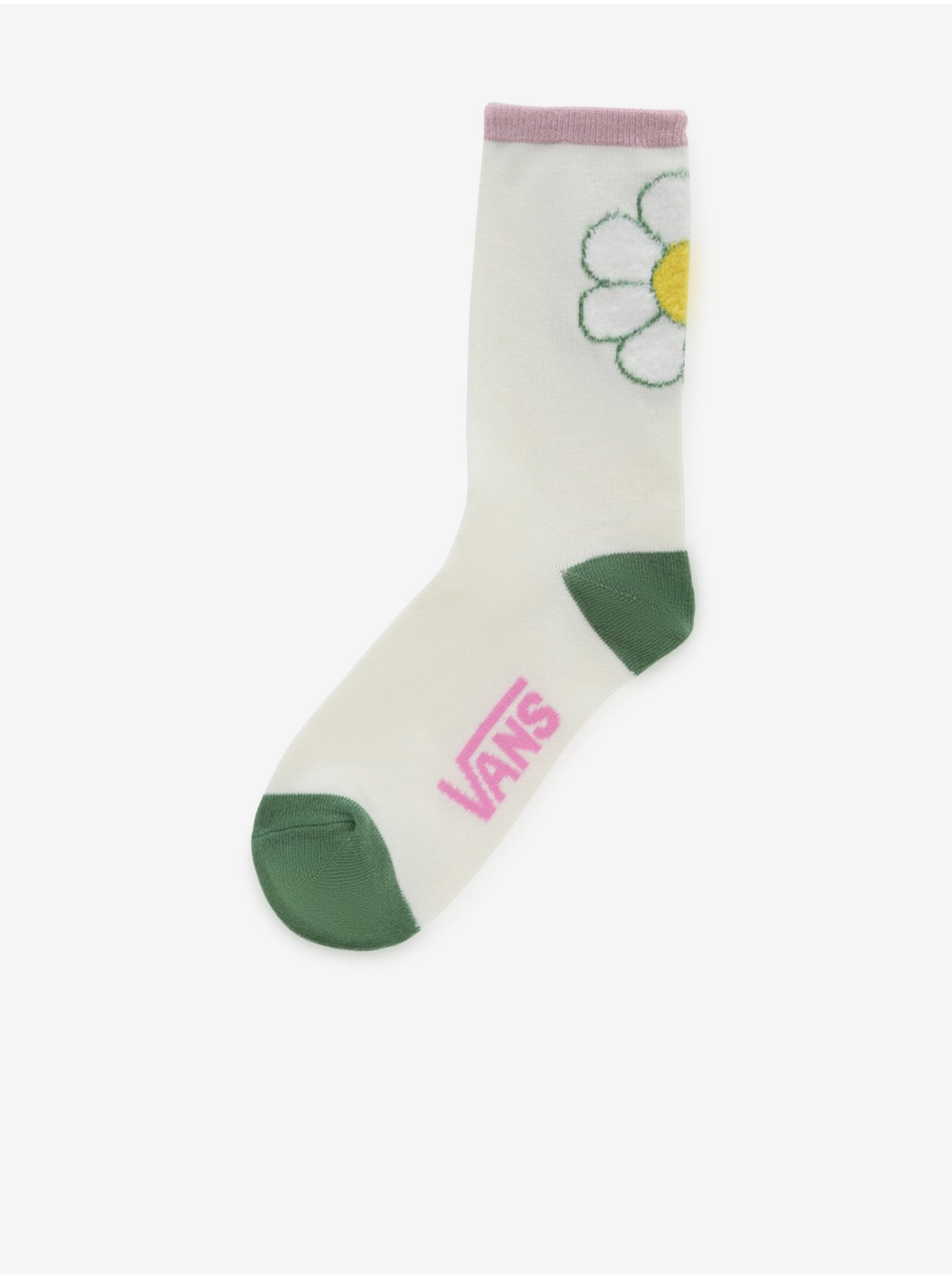 Lacno Ponožky pre ženy VANS - krémová, zelená, ružová