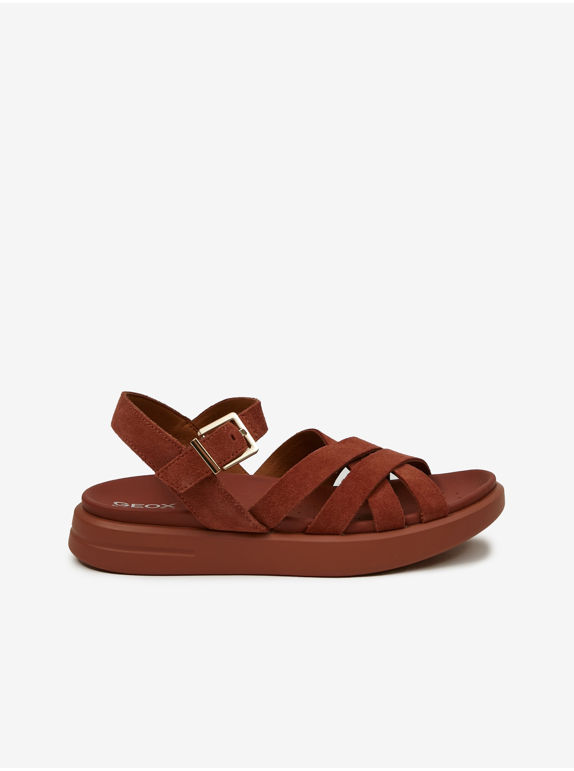 E-shop Cihlové dámské semišové sandály Geox