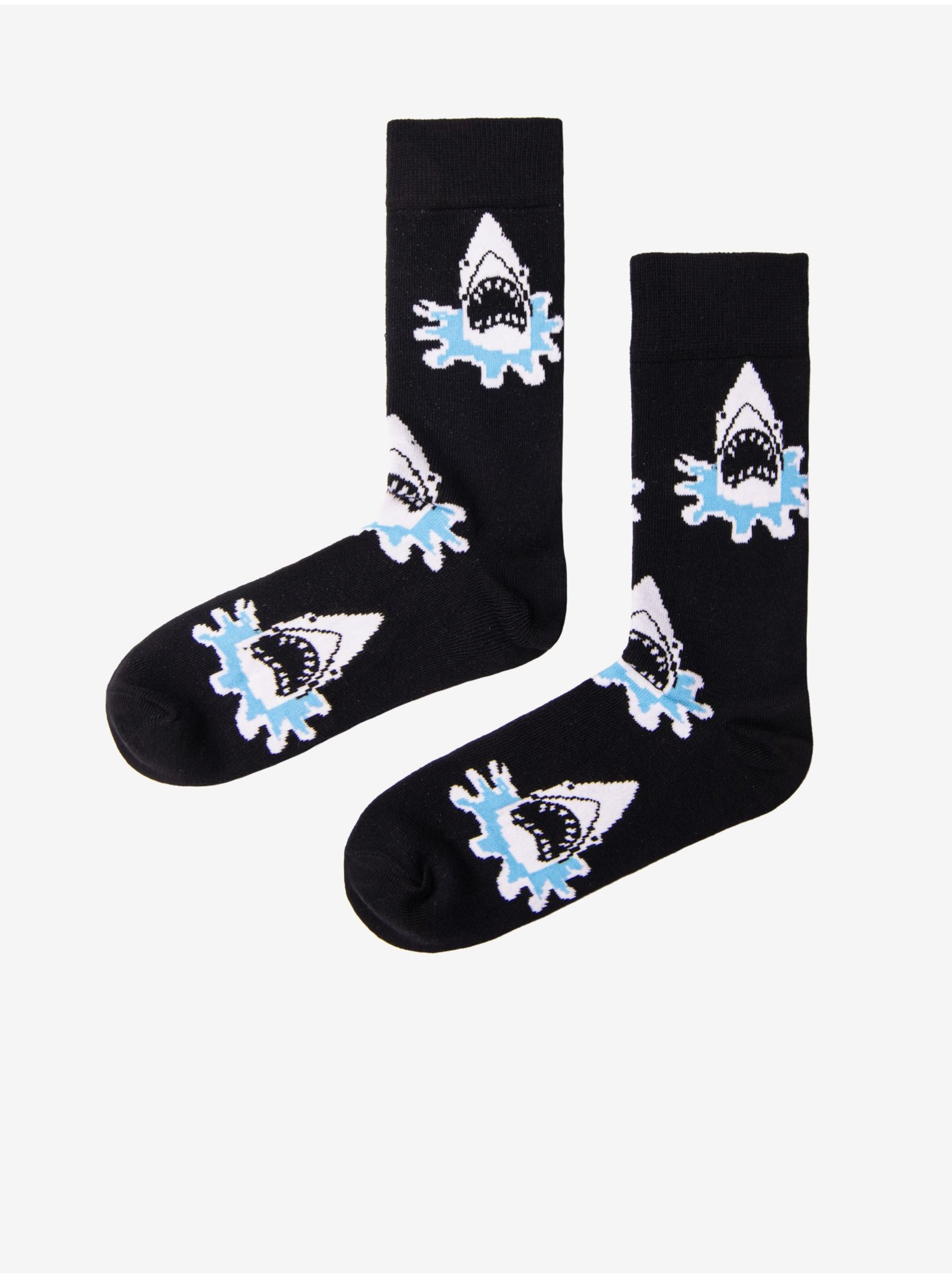 Levně Bílo-černé pánské vzorované ponožky Ombre Clothing