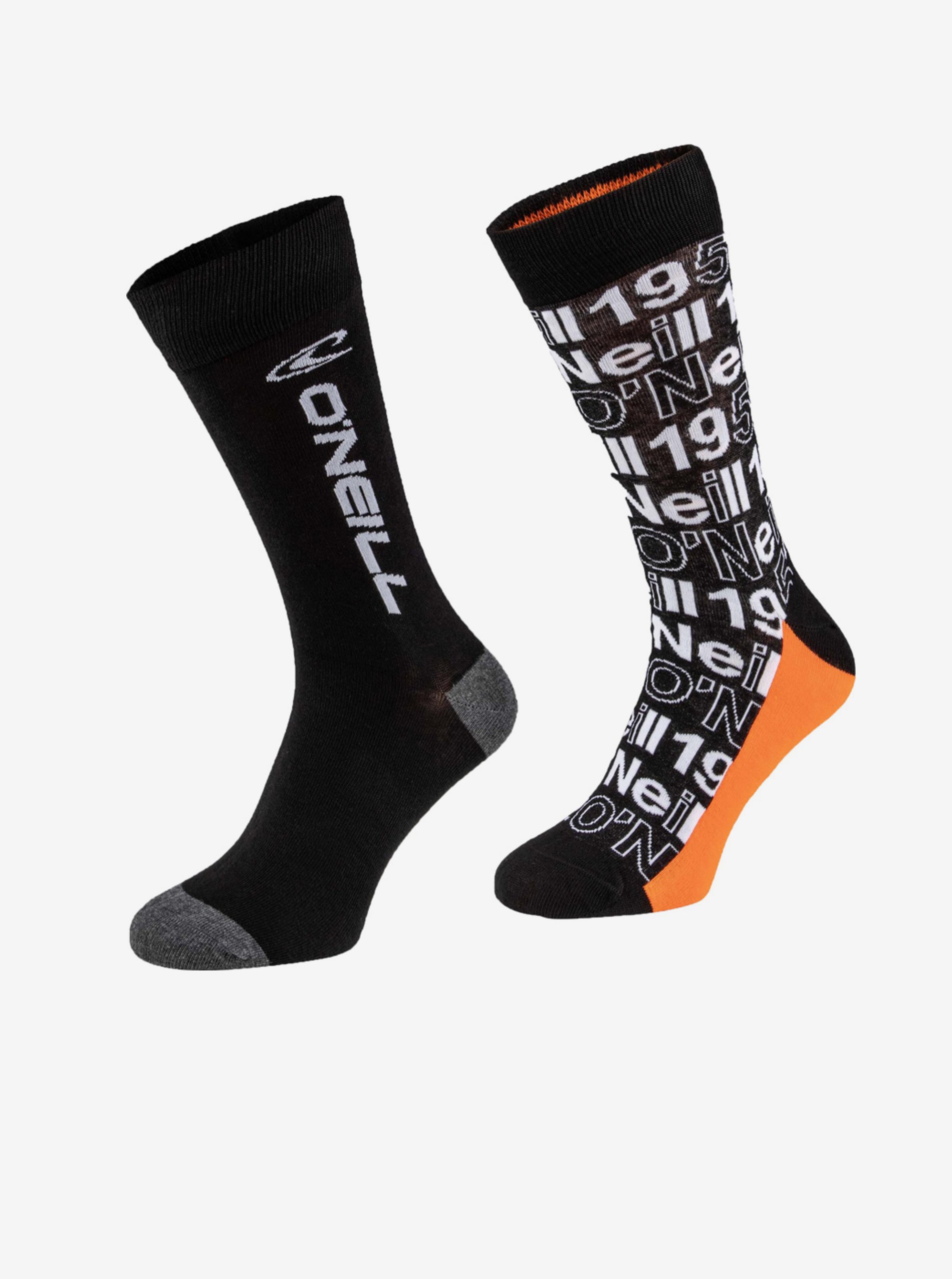 Levně Sada dvou párů pánských vzorovaných ponožek v černé barvě O'Neill SOCK 2-PACK