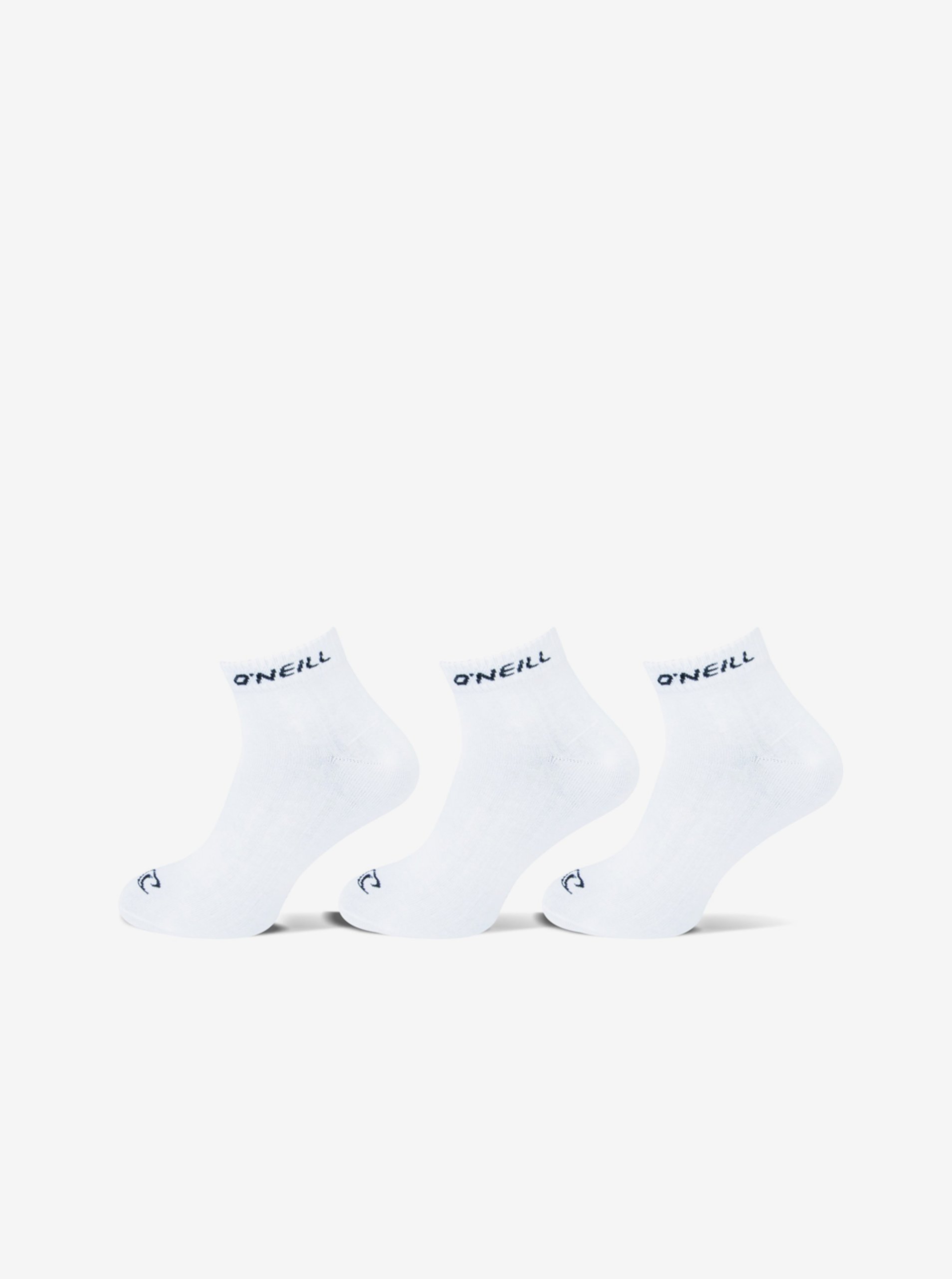 E-shop Sada tří párů unisex ponožek v bílé barvě O'Neill QUARTER ONEILL