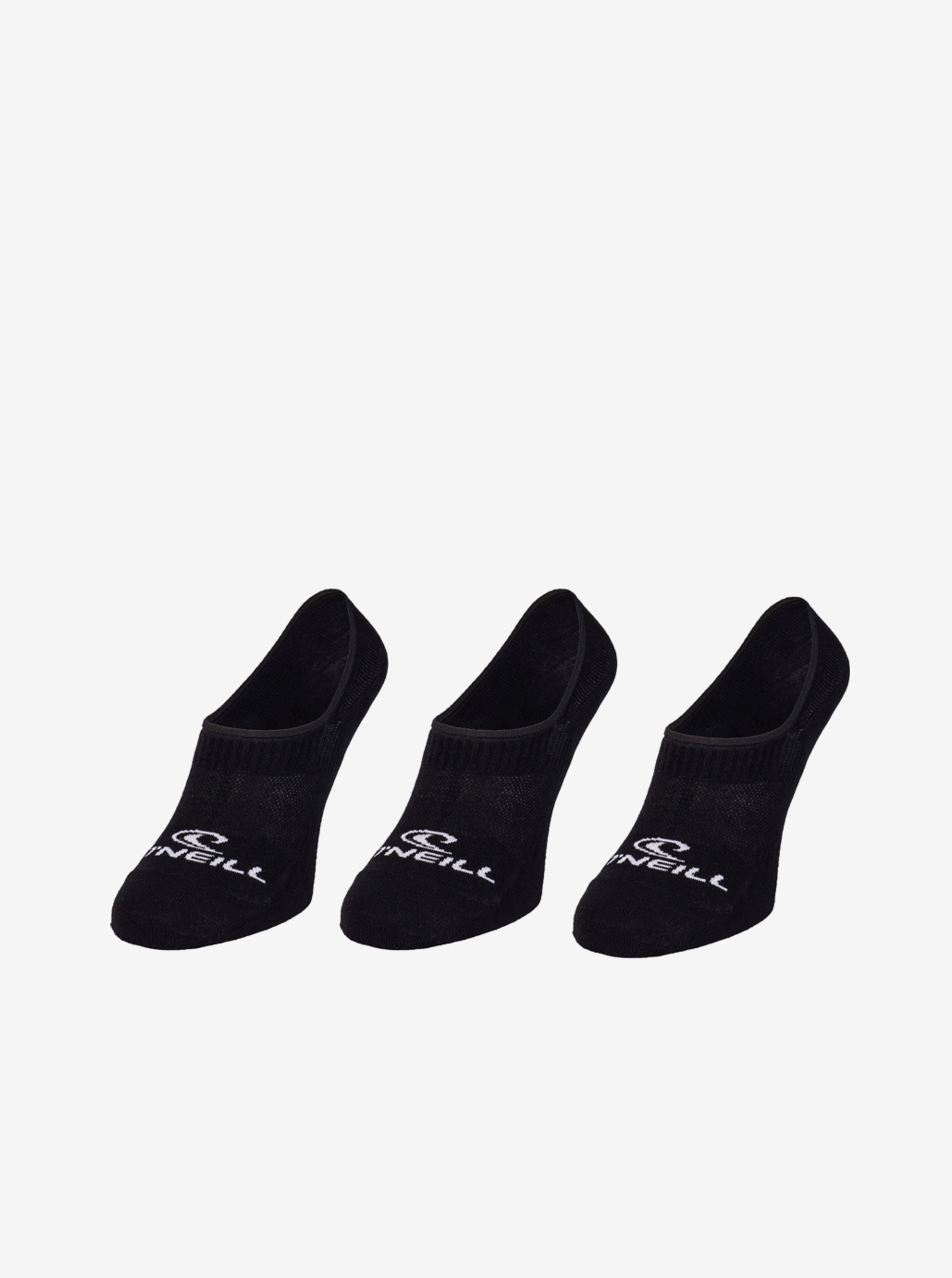 Levně Sada tří párů unisex ponožek v černé barvě O'Neill FOOTIE 3PK