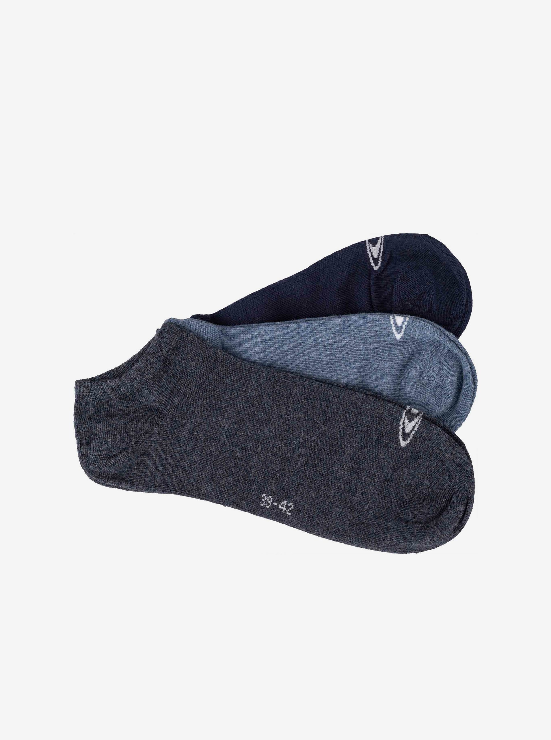 Levně Sada tří párů unisex ponožek v tmavě šedé, modré a tmavě modré barvě O'Neill SNEAKER 3PK