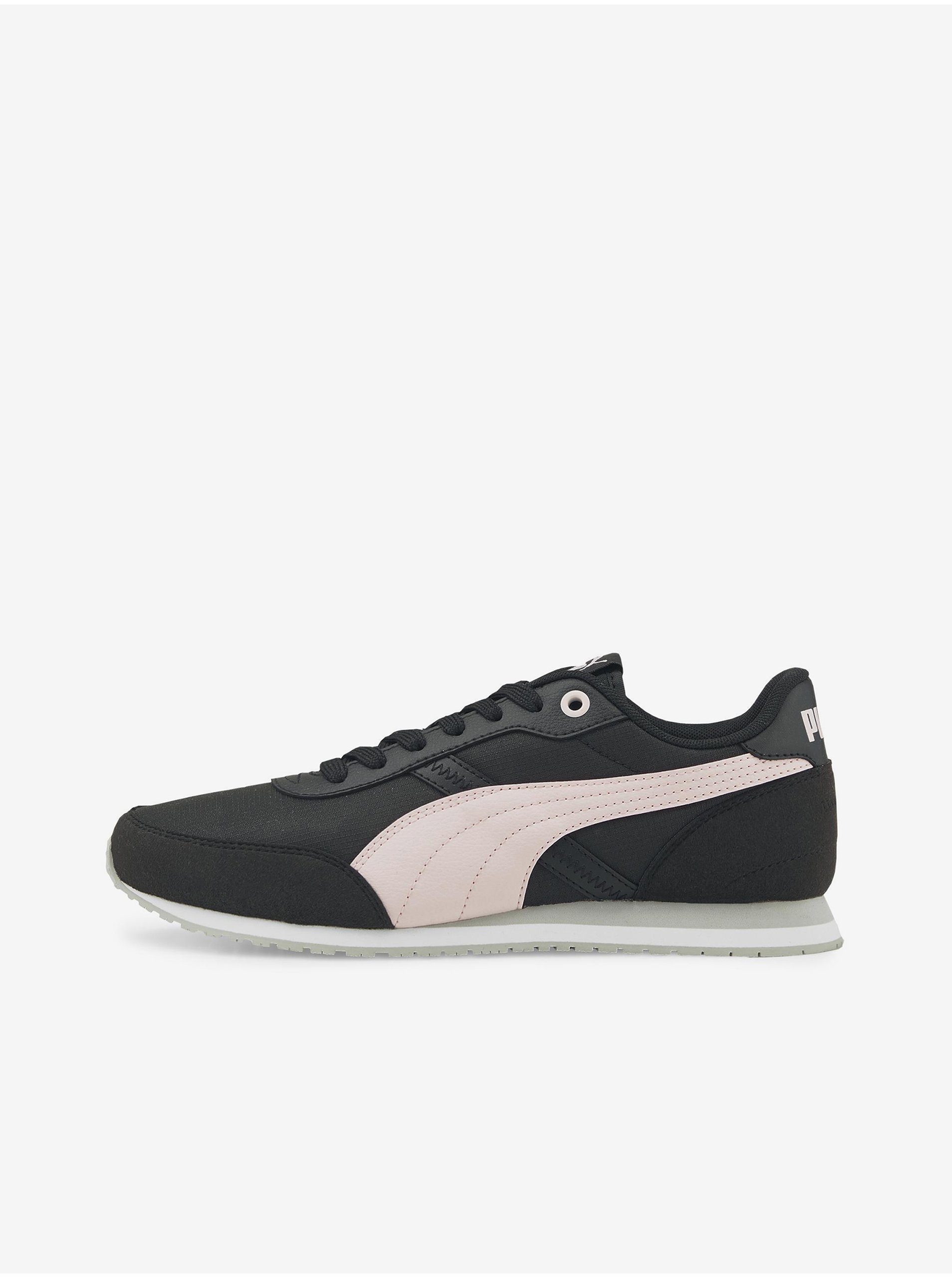 Levně Černé tenisky s detaily v semišové úpravě Puma Runner Essential