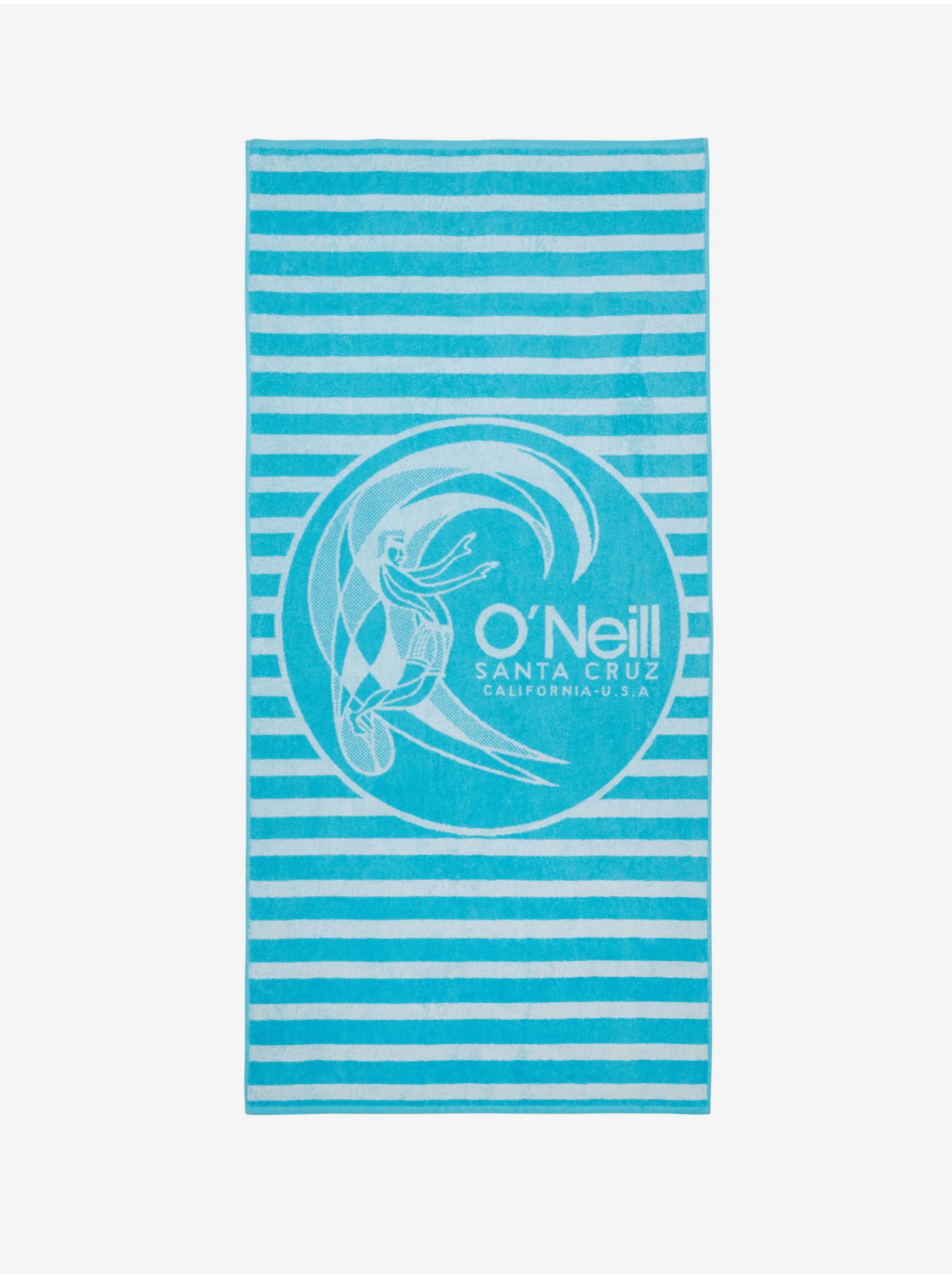 Levně Světle modrá pruhovaná osuška O'Neill SEAWATER TOWEL