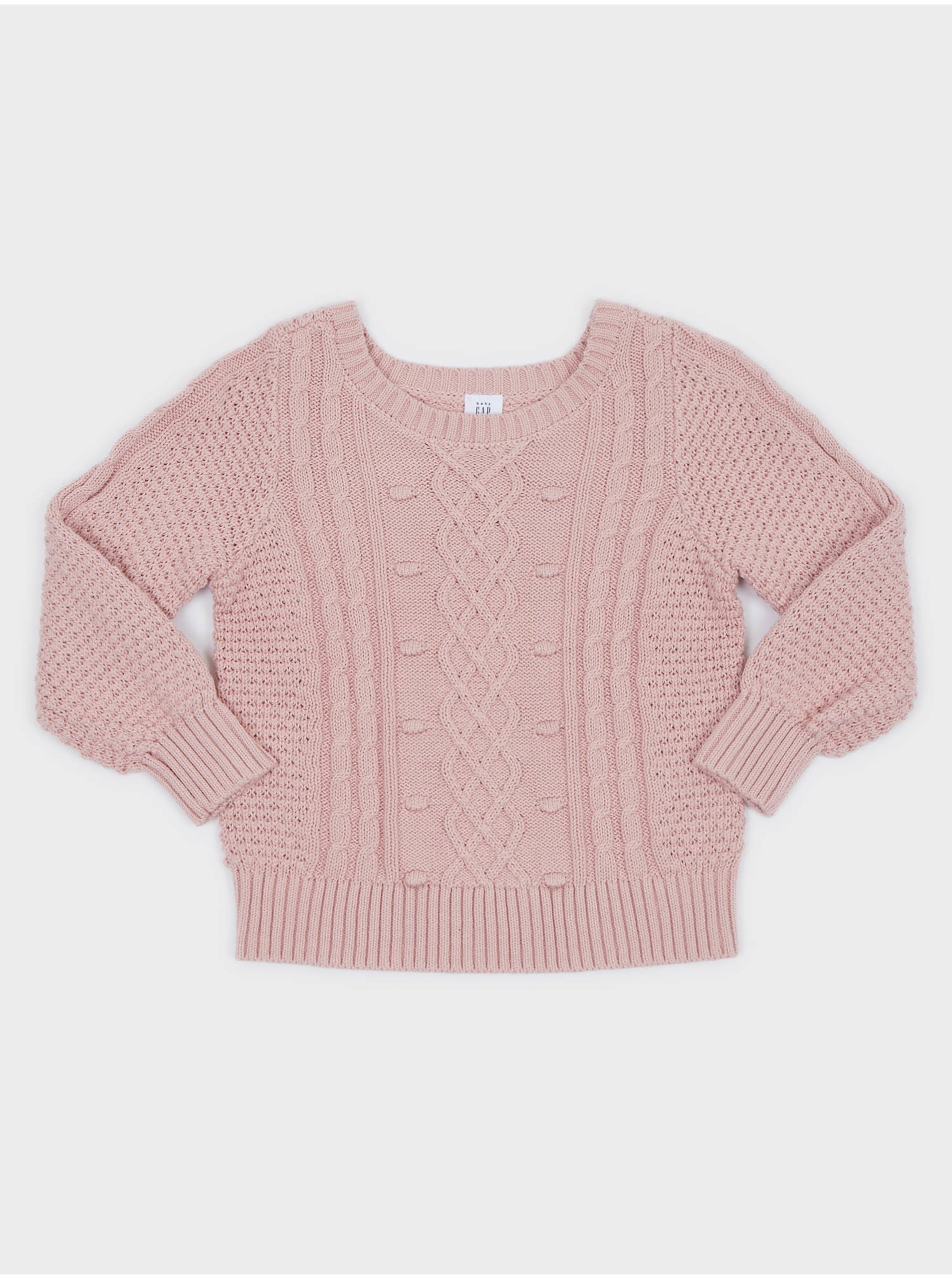 Lacno Ružový dievčenský sveter GAP