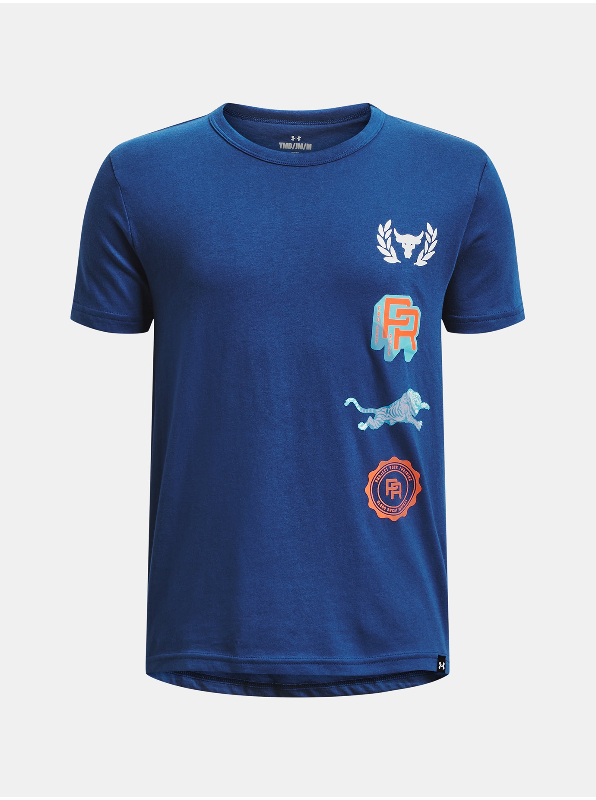Levně Tmavě modré klučičí sportovní tričko Under Armour Pjt Rck Show Your TG SS
