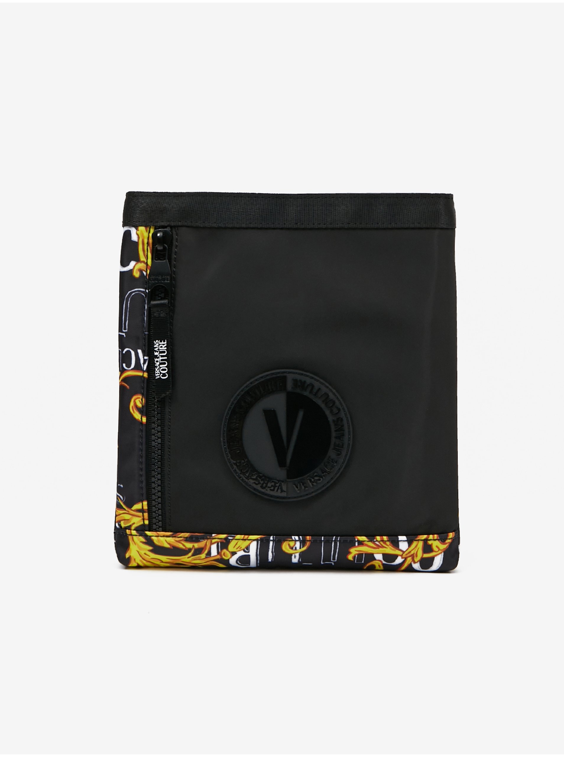 Levně Černá pánská vzorovaná taška přes rameno Versace Jeans Couture