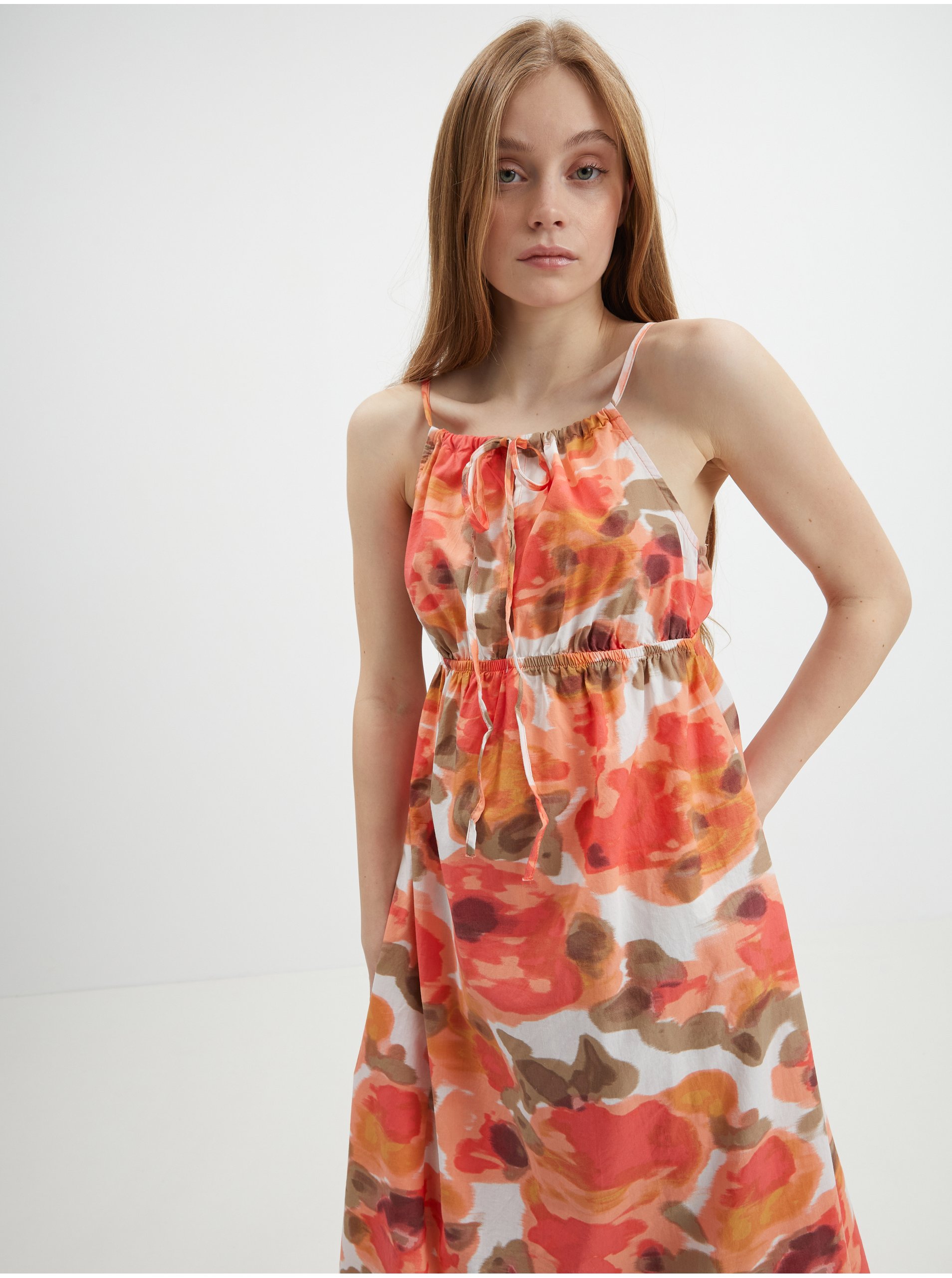 Lacno Šaty na denné nosenie pre ženy VERO MODA - oranžová