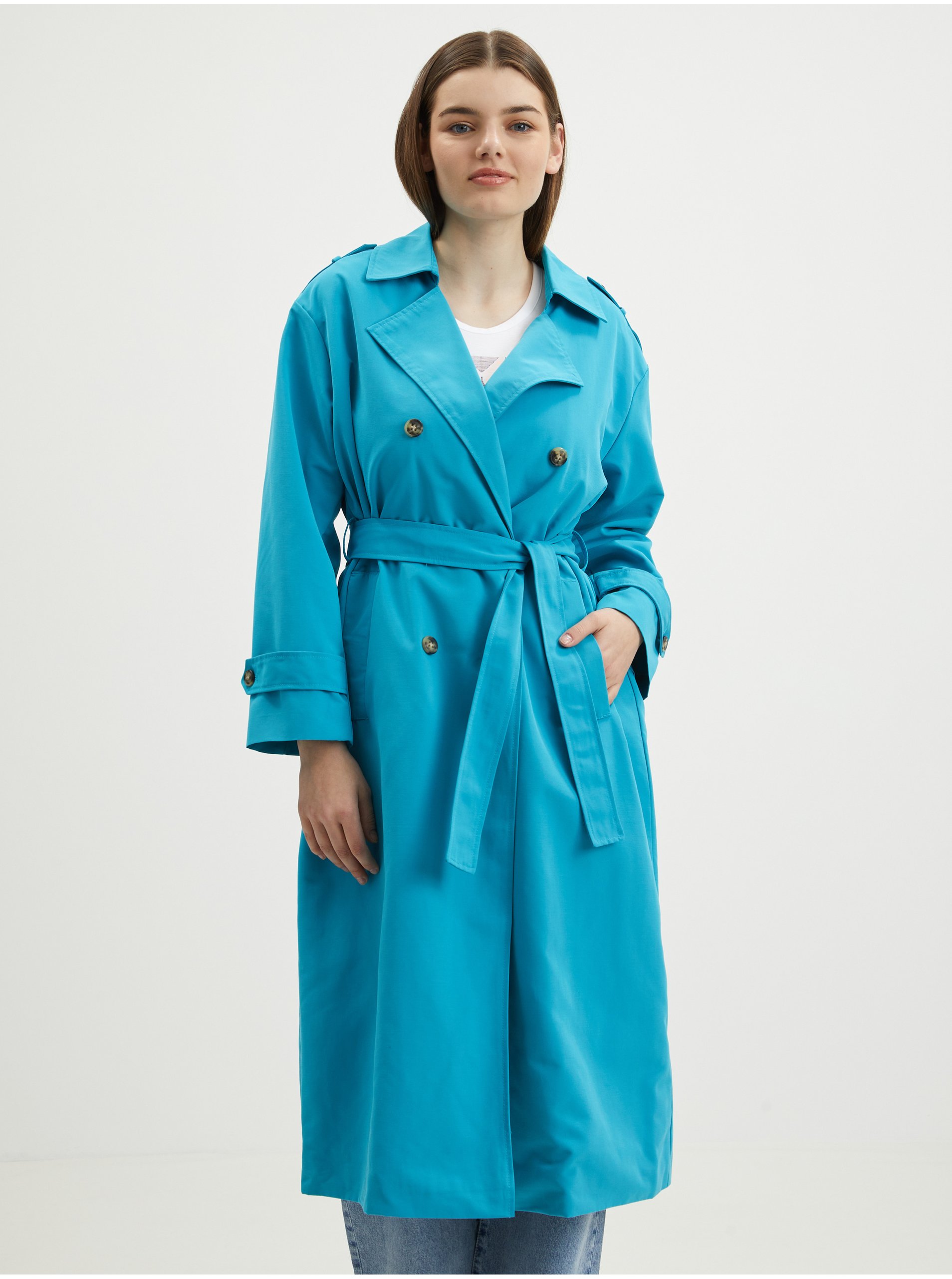 Lacno Trenčkoty a ľahké kabáty pre ženy VERO MODA - modrá