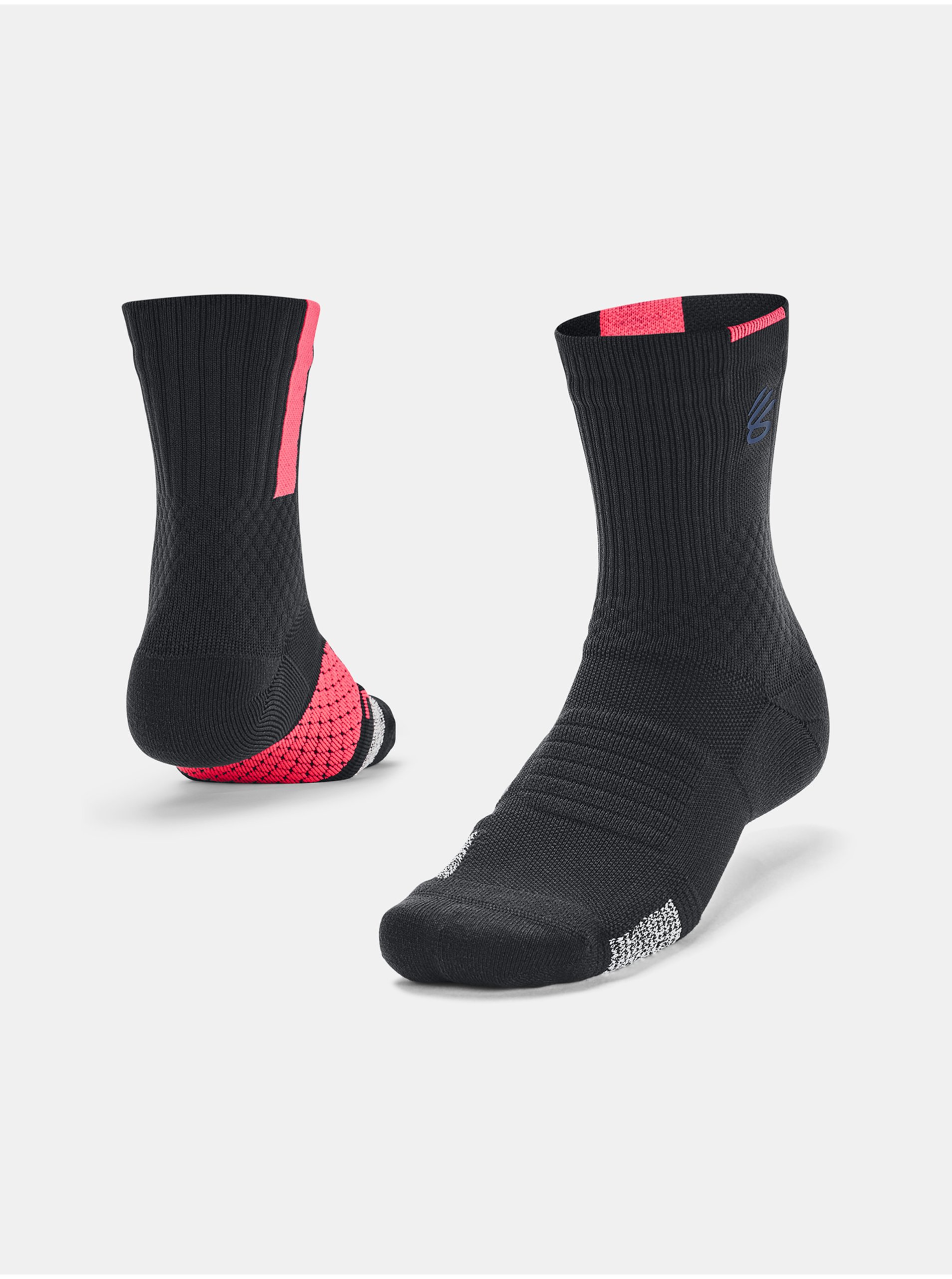 Levně Růžovo-černé unisex sportovní ponožky Under Armour Curry
