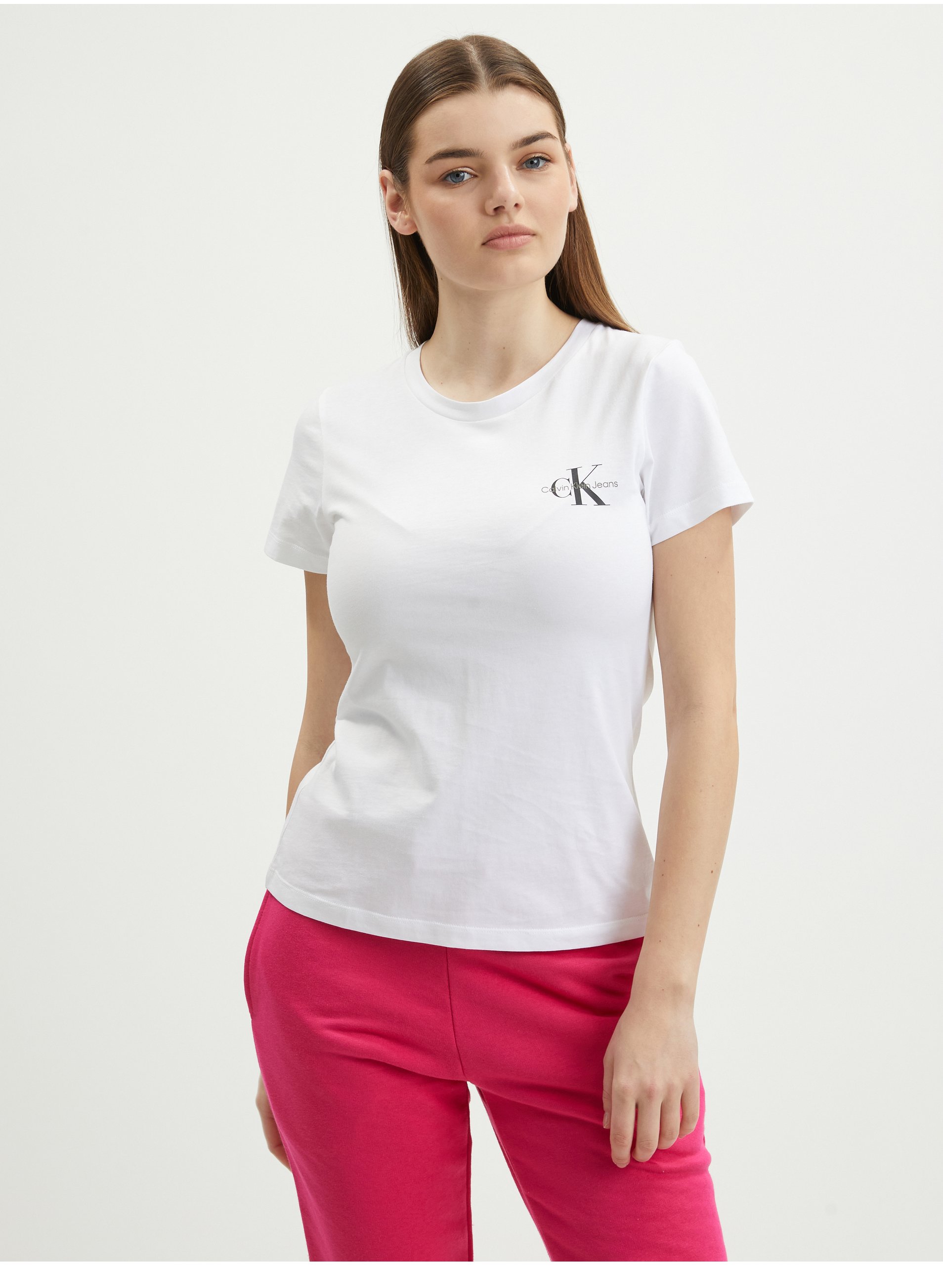 Levně Sada dvou dámských triček v bílé barvě Calvin Klein Jeans