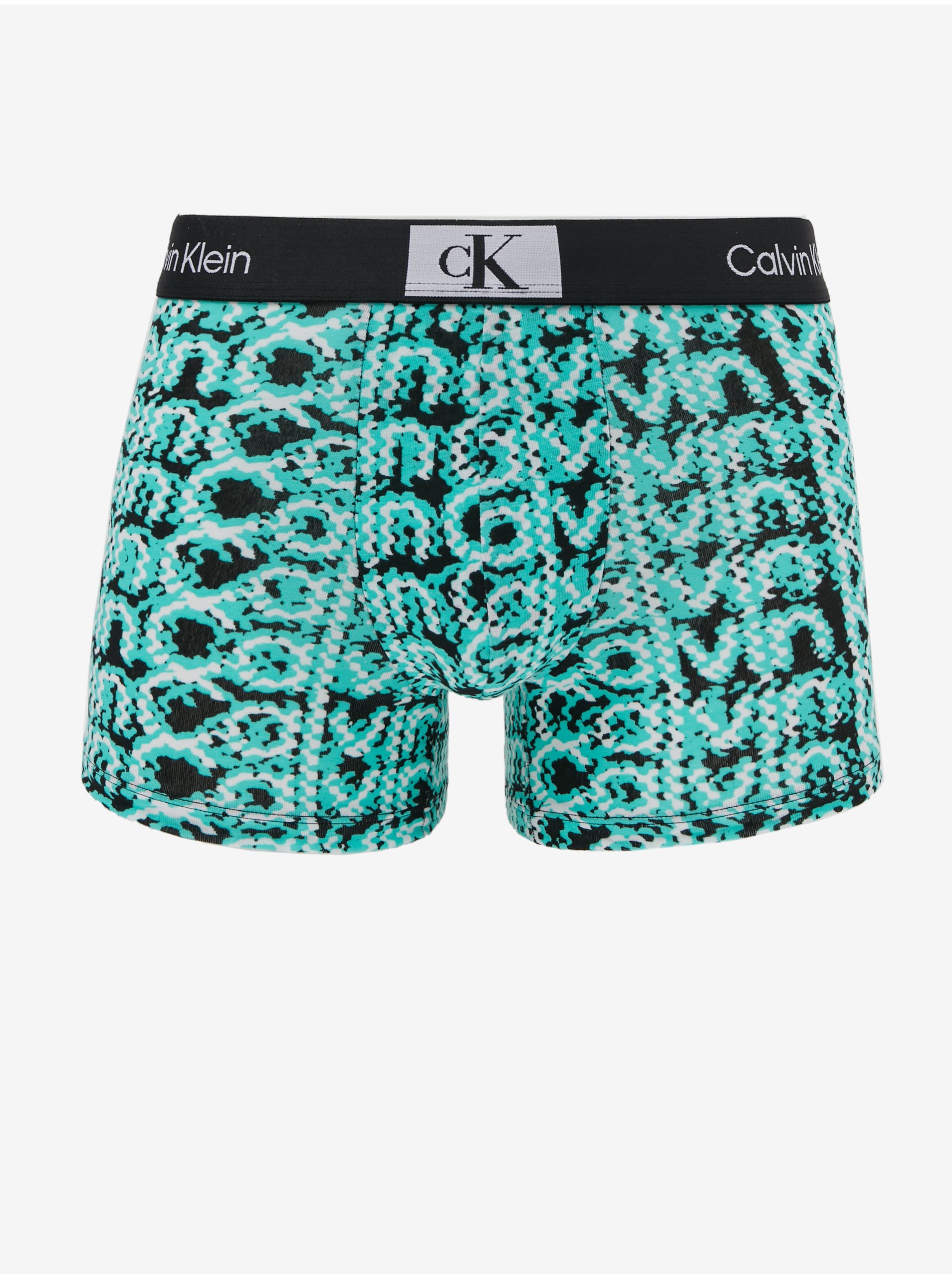 Lacno Tyrkysové pánske vzorované boxerky Calvin Klein Underwear