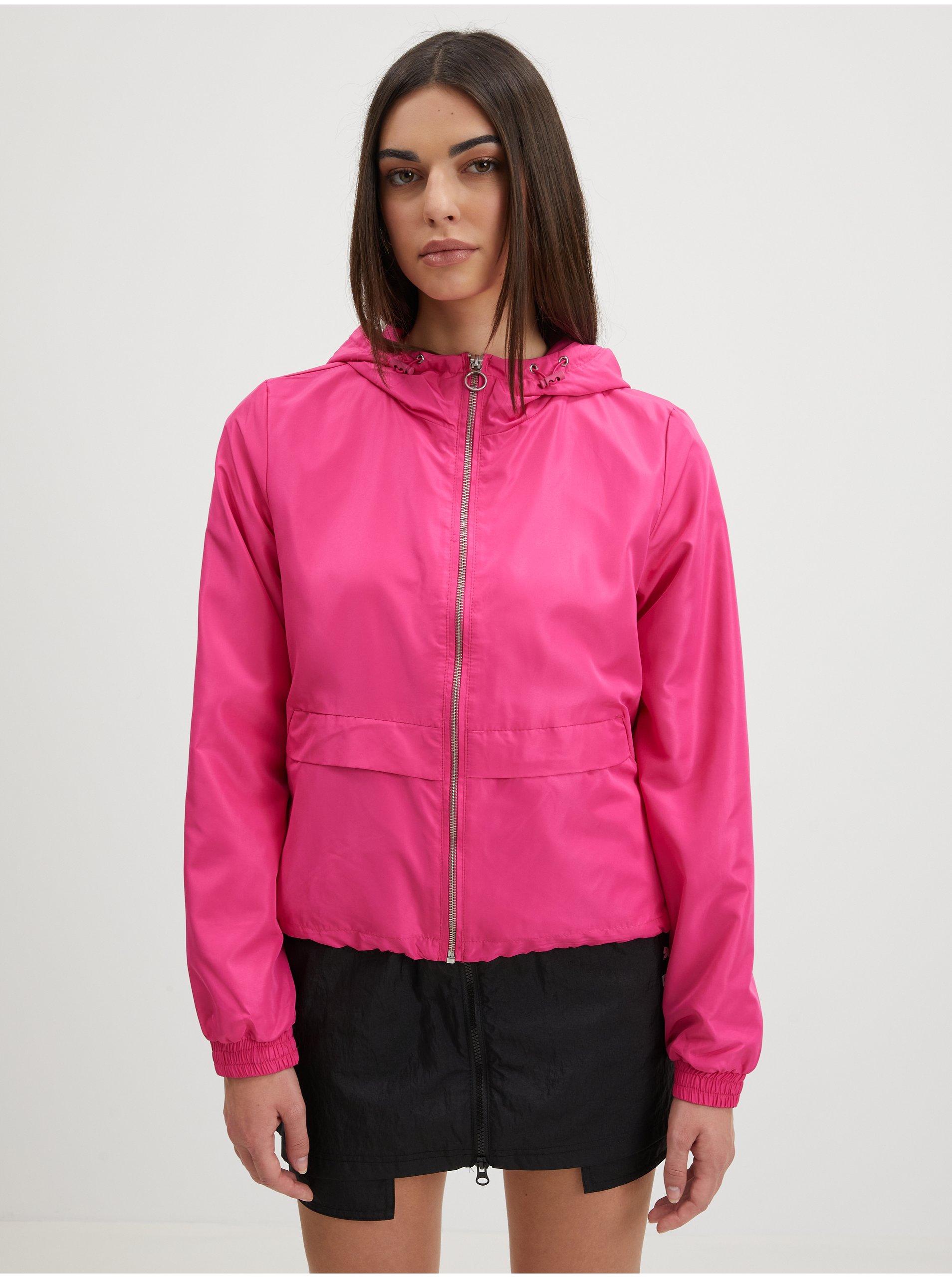 E-shop Tmavě růžová dámská lehká bunda ONLY Malou
