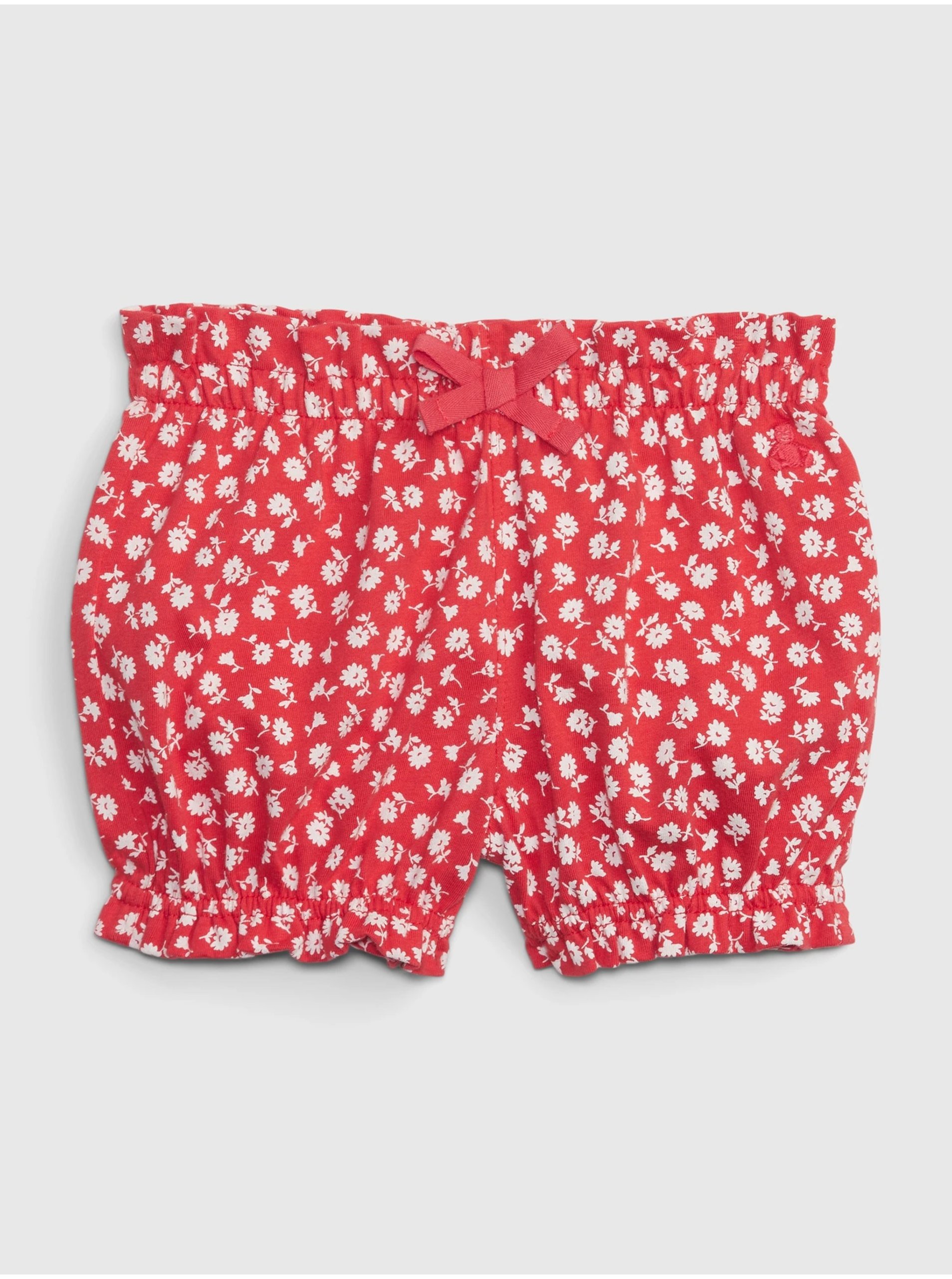 E-shop Červené dievčenské kvetované šortky GAP