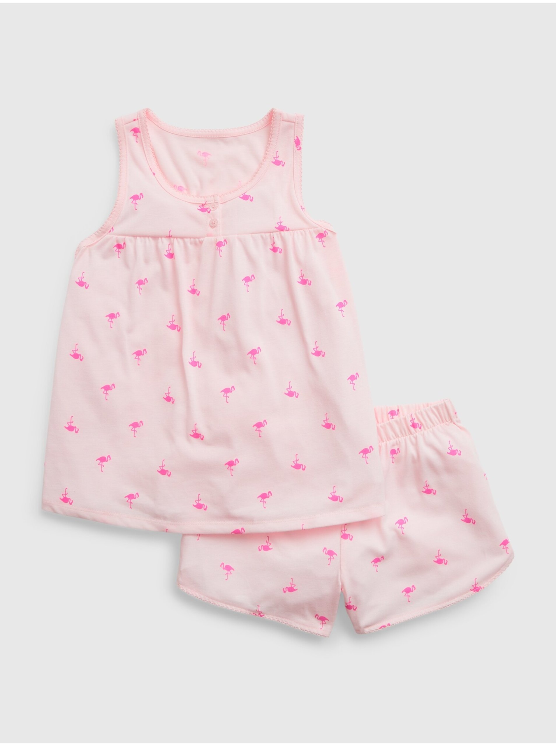Levně Světle růžové holčičí vzorované pyžamo GAP