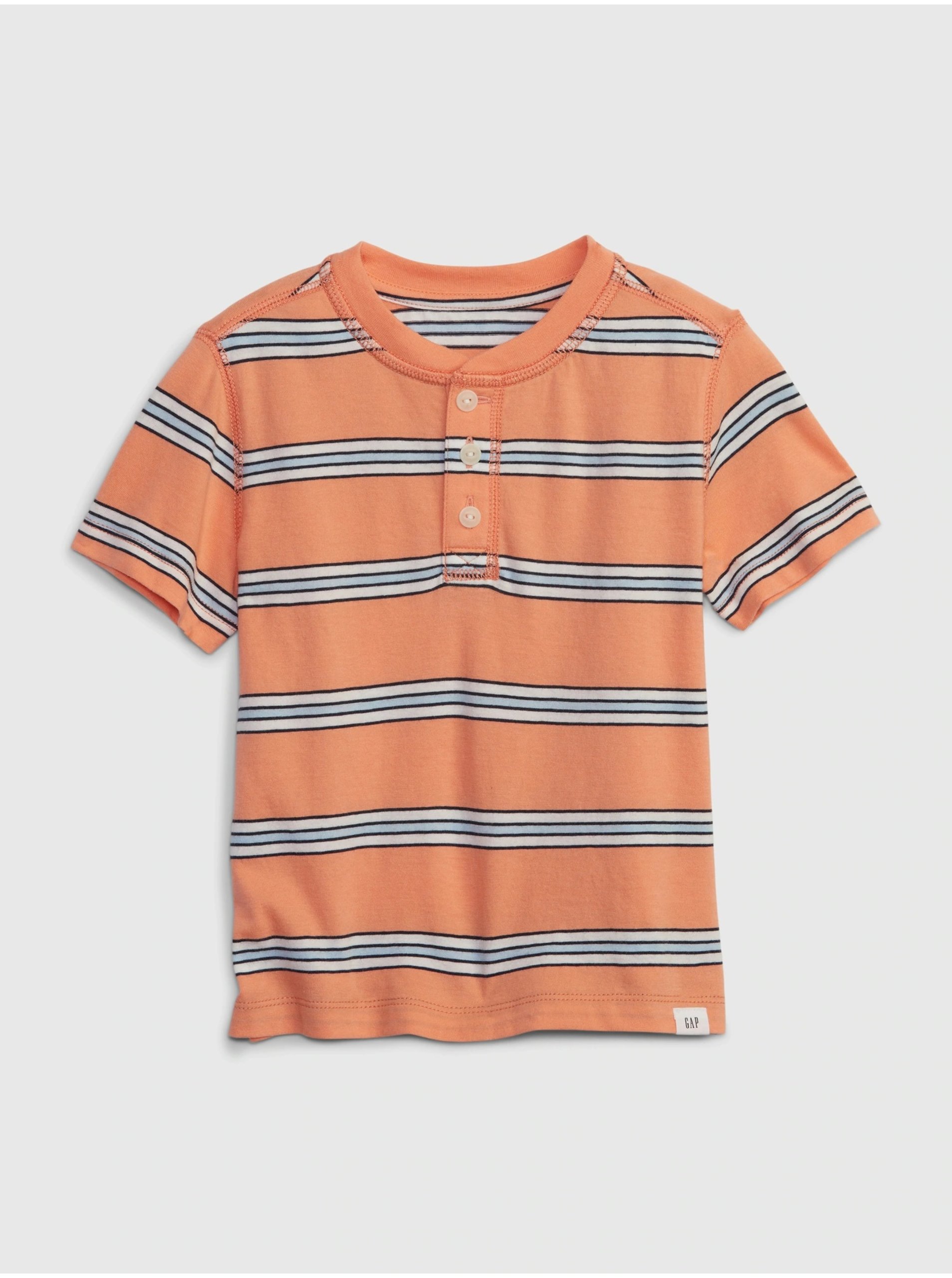 Lacno Oranžové chlapčenské pruhované tričko GAP