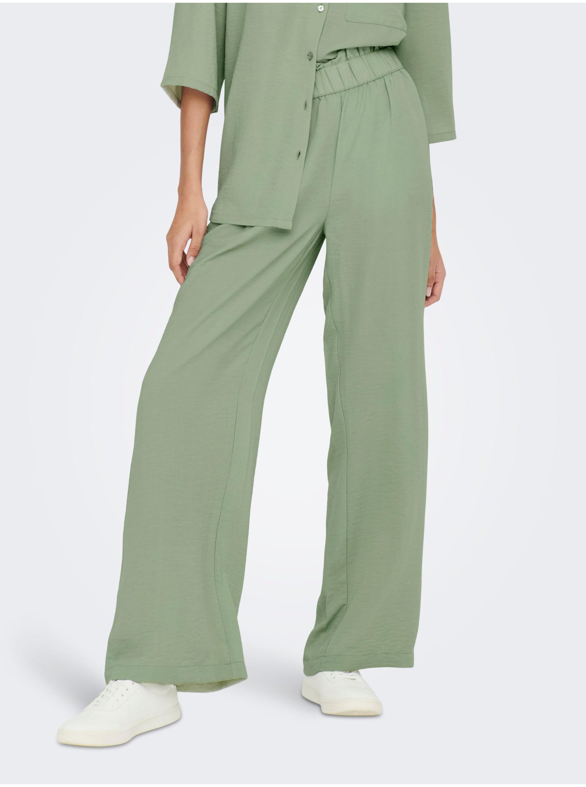 Levně Zelené dámské kalhoty JDY Divya