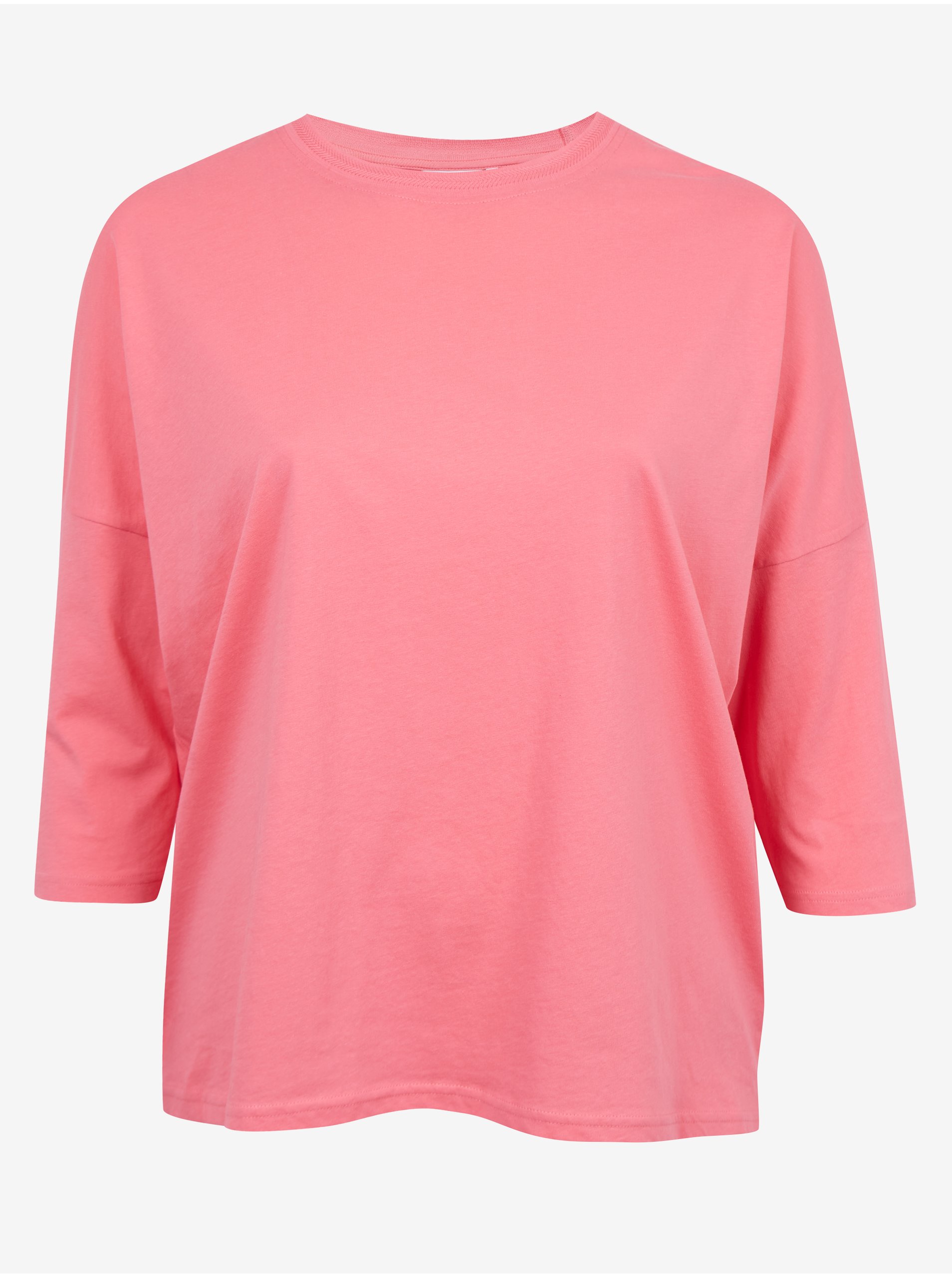 Levně Růžové dámské basic tričko Fransa