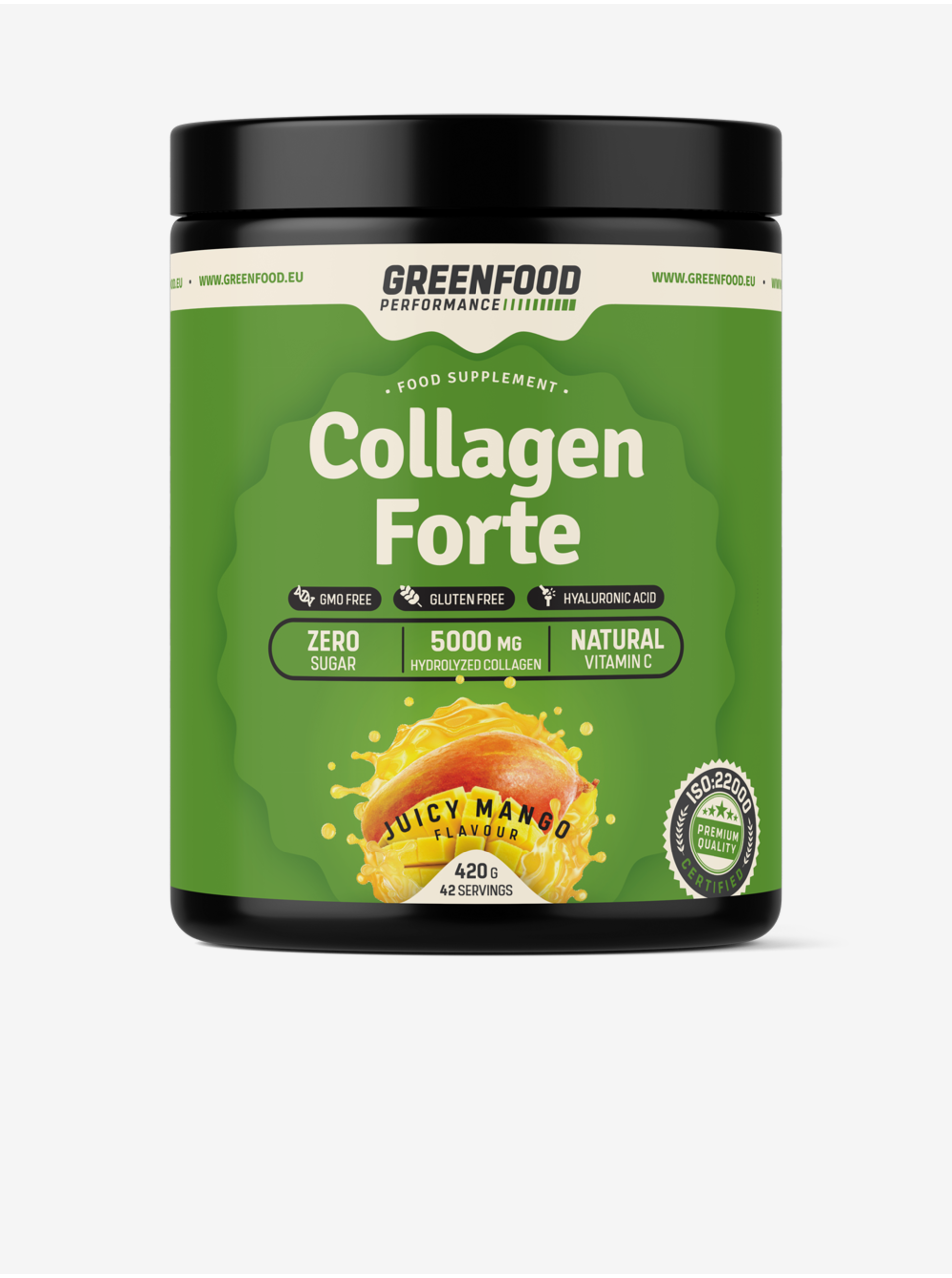Levně Kolagenový nápoj GreenFood Nutrition Performance Collagen Forte Mango (420 g)